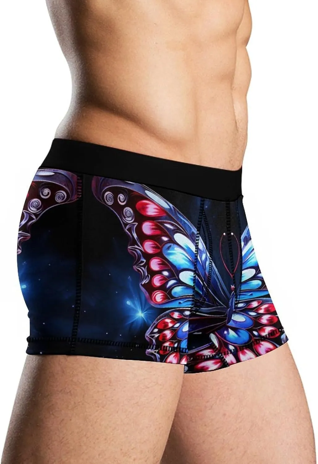 Butterfly Tattoo Pattern Mens Boxer Brief Funny Underwear Trunks Breathable Soft Printed Shorts