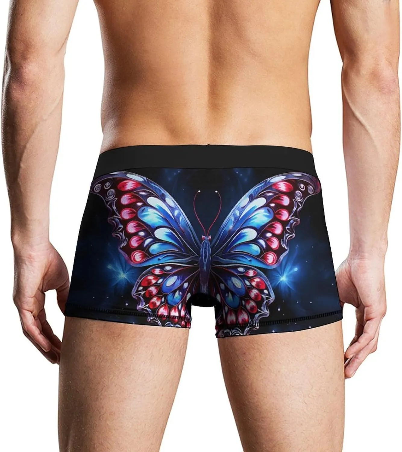 Butterfly Tattoo Pattern Mens Boxer Brief Funny Underwear Trunks Breathable Soft Printed Shorts