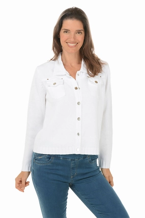 Warm Fabric Button-Front Denim Sweater Jacket