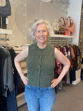 NonChafeCollarTech Button Front Vest with Pockets Marsh