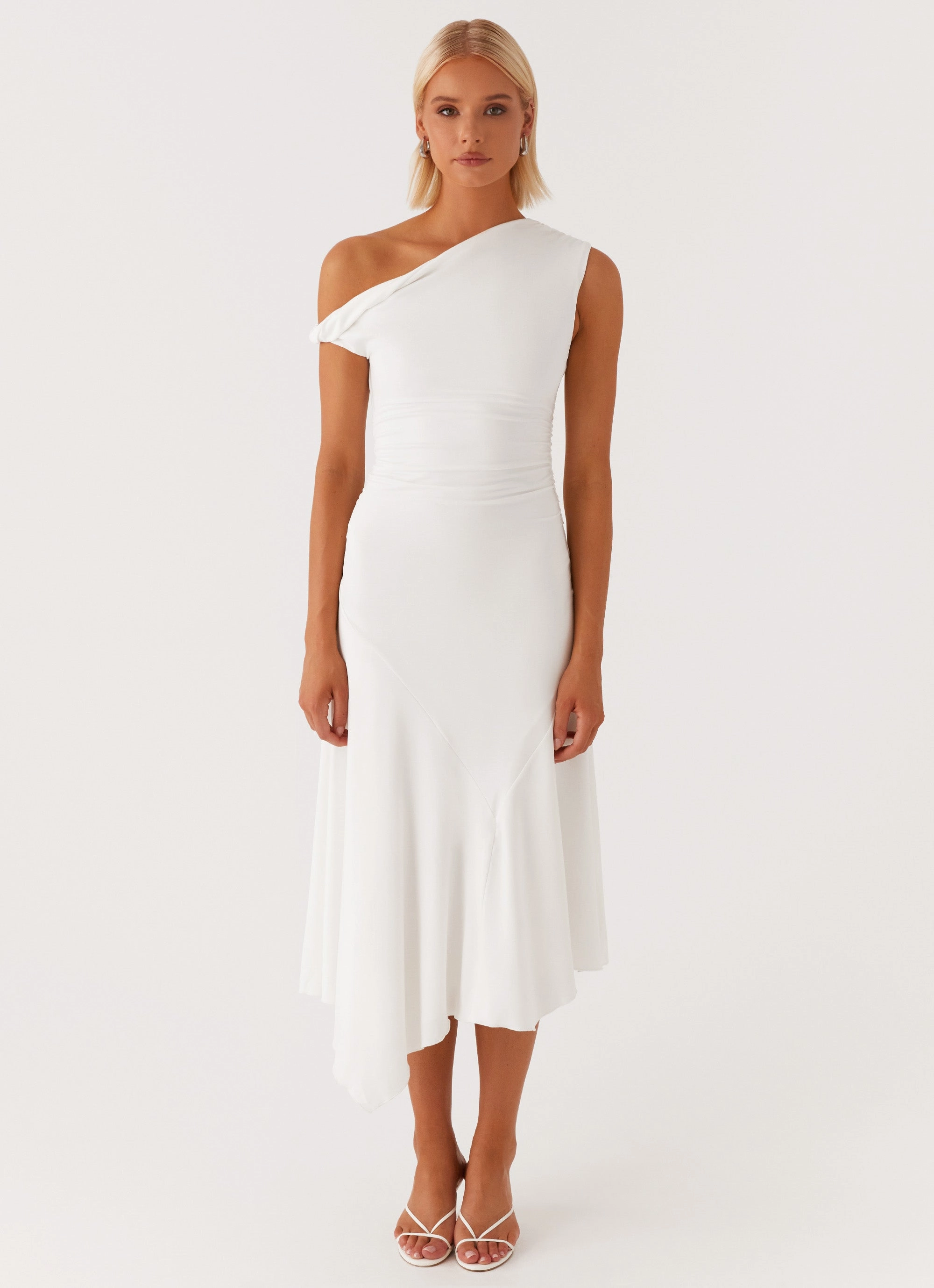 Byron Midi Dress - White Young Edge