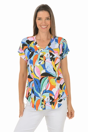 Cool Fabric LightweightMaterial Cabana V-Neck Short Sleeve Tee