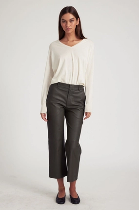 Active Design Wear Cactus Leather Cropped Trousers
