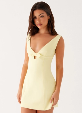 Caitlin Mini Dress - Yellow Comfortable Silhouette