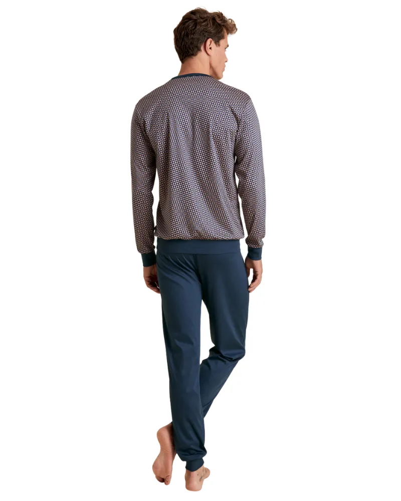 Calida Warm Sands Relax Selected Men's 100% Supima Cotton Pajamas Set with Cuff
