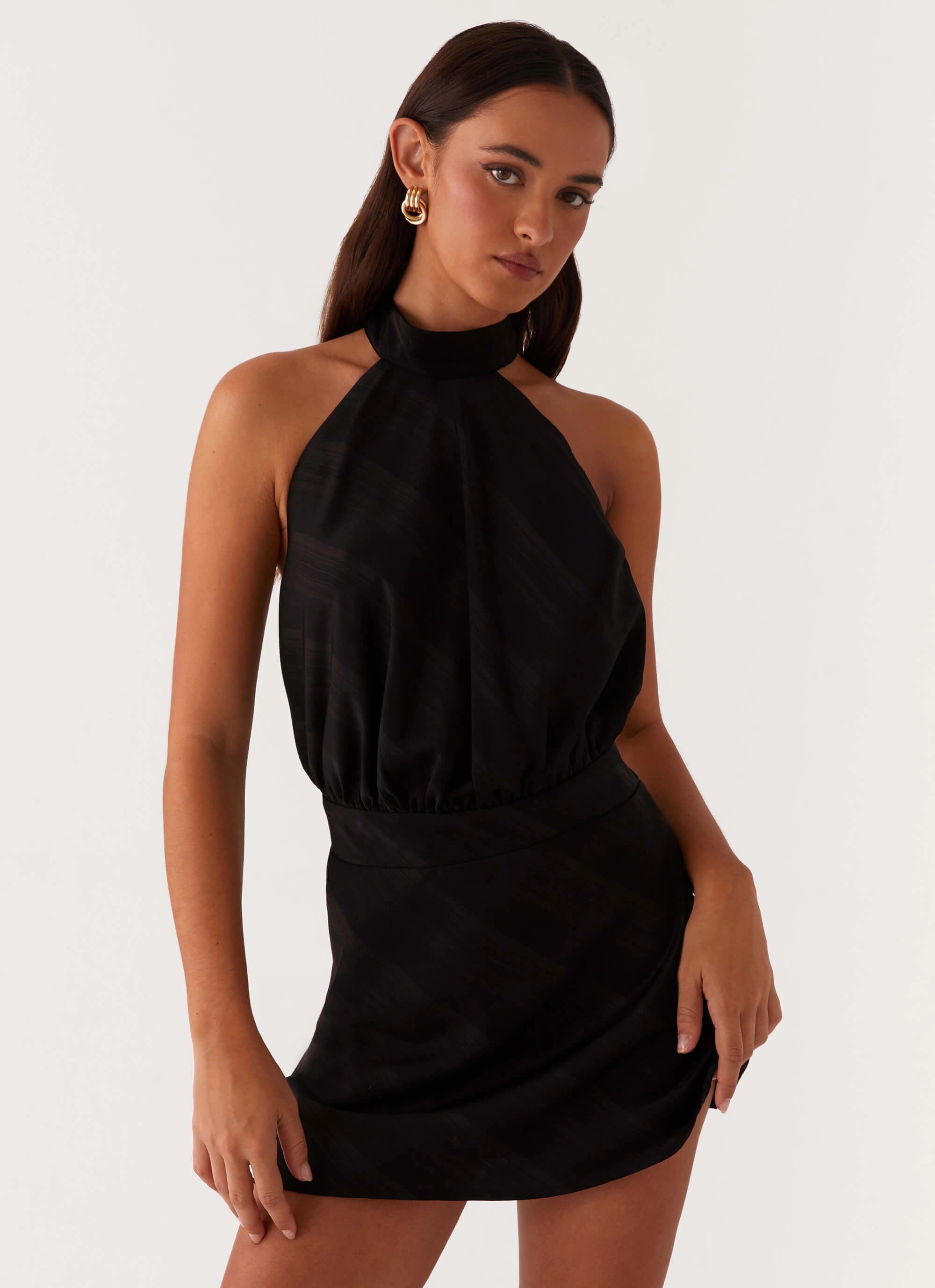 Elegant Comfort Photo Bright Camera Shy Mini Dress - Black