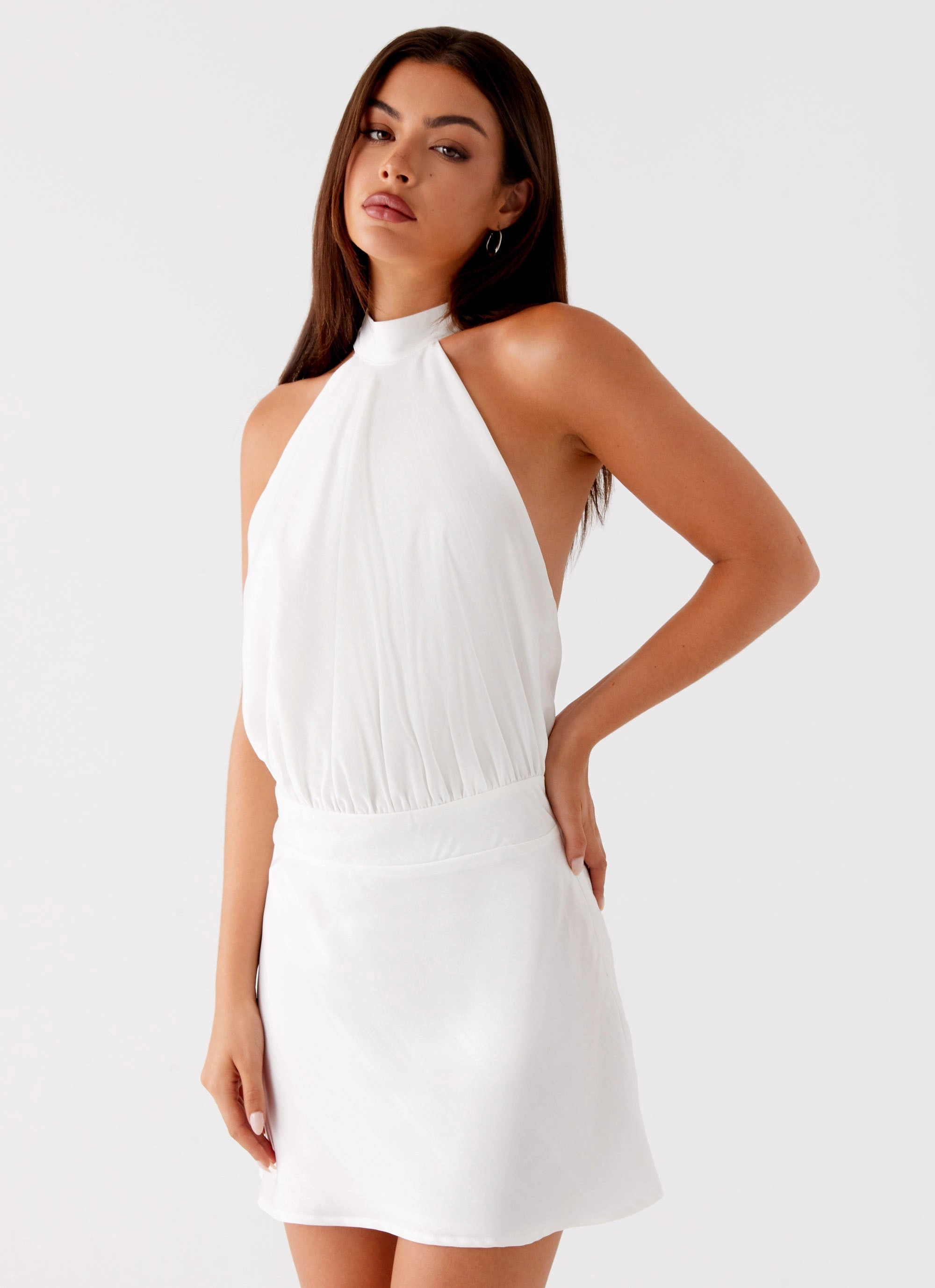 Slender Look Fit for All Seasons Camera Shy Mini Dress - Ivory