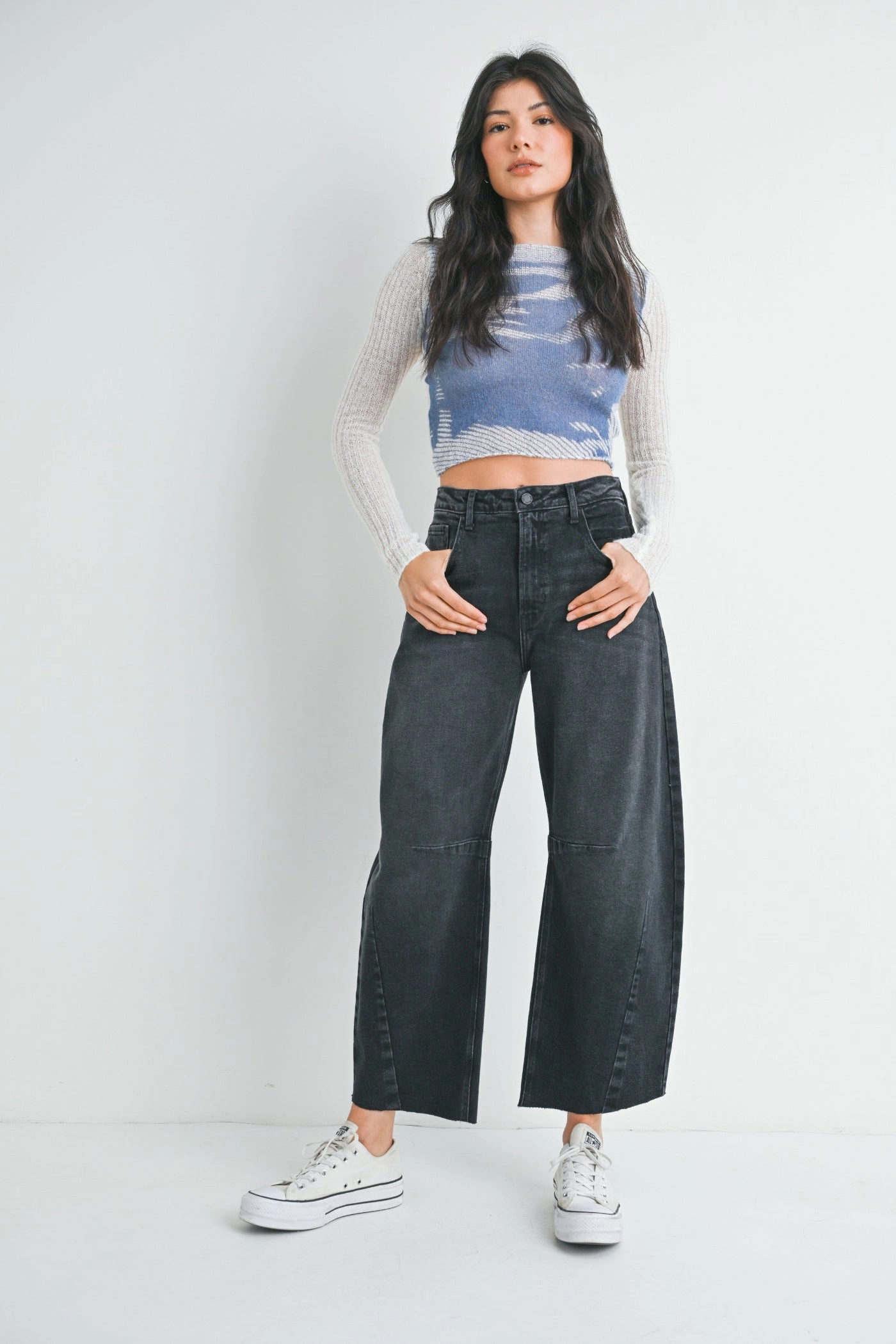 Daywear Option Festival Outfit Urban Explorer CAMI BLACK BARREL JEANS