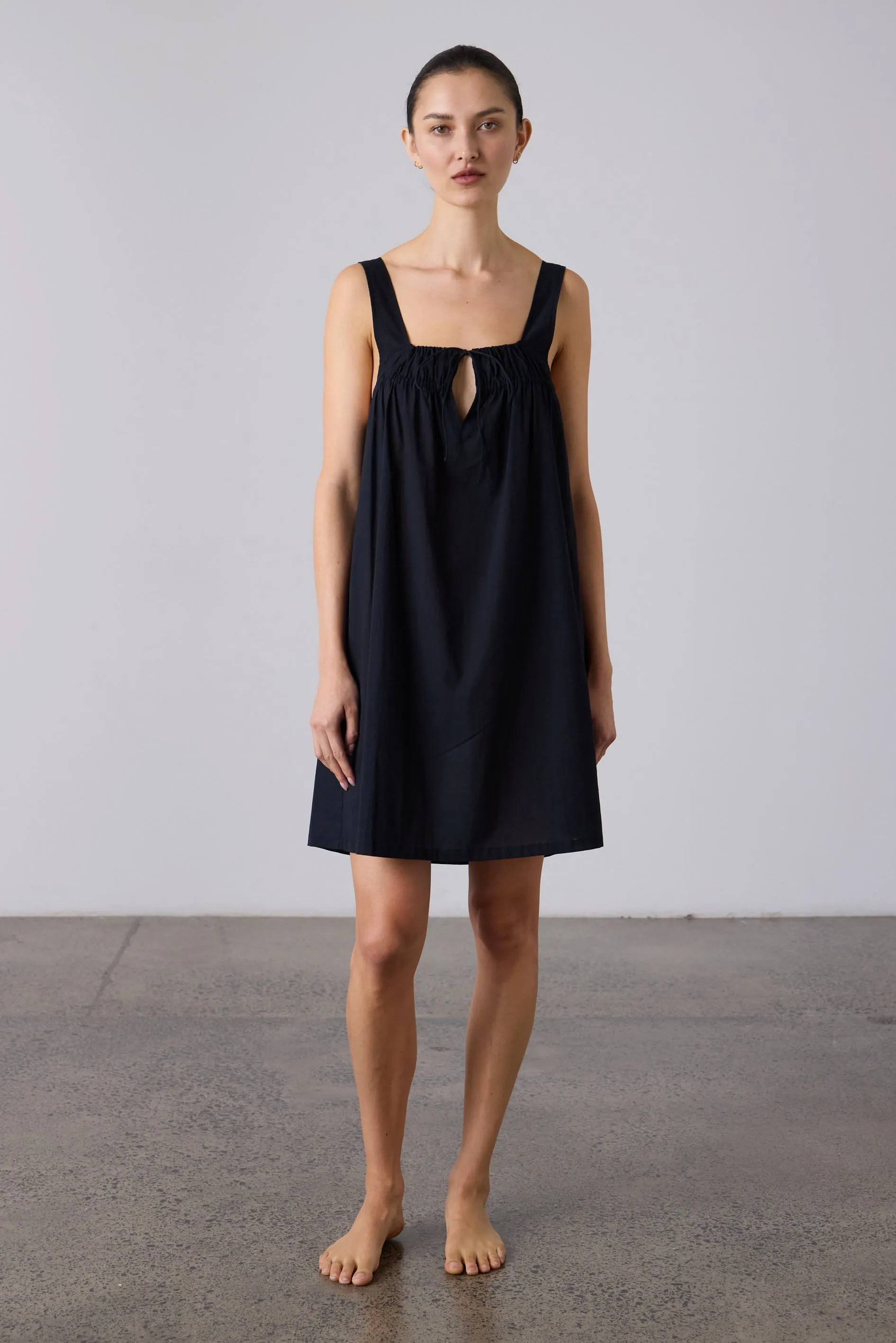 Camilla Camisole Nightgown - Black
