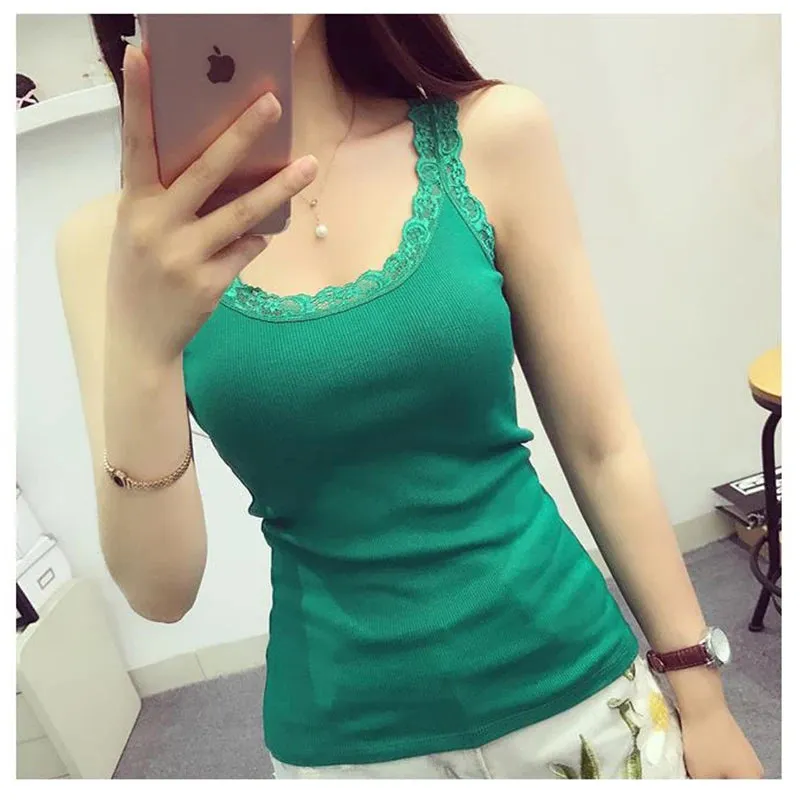 Camisole Lingere Tank Top Lace Strap Sexy Crop Undershirt