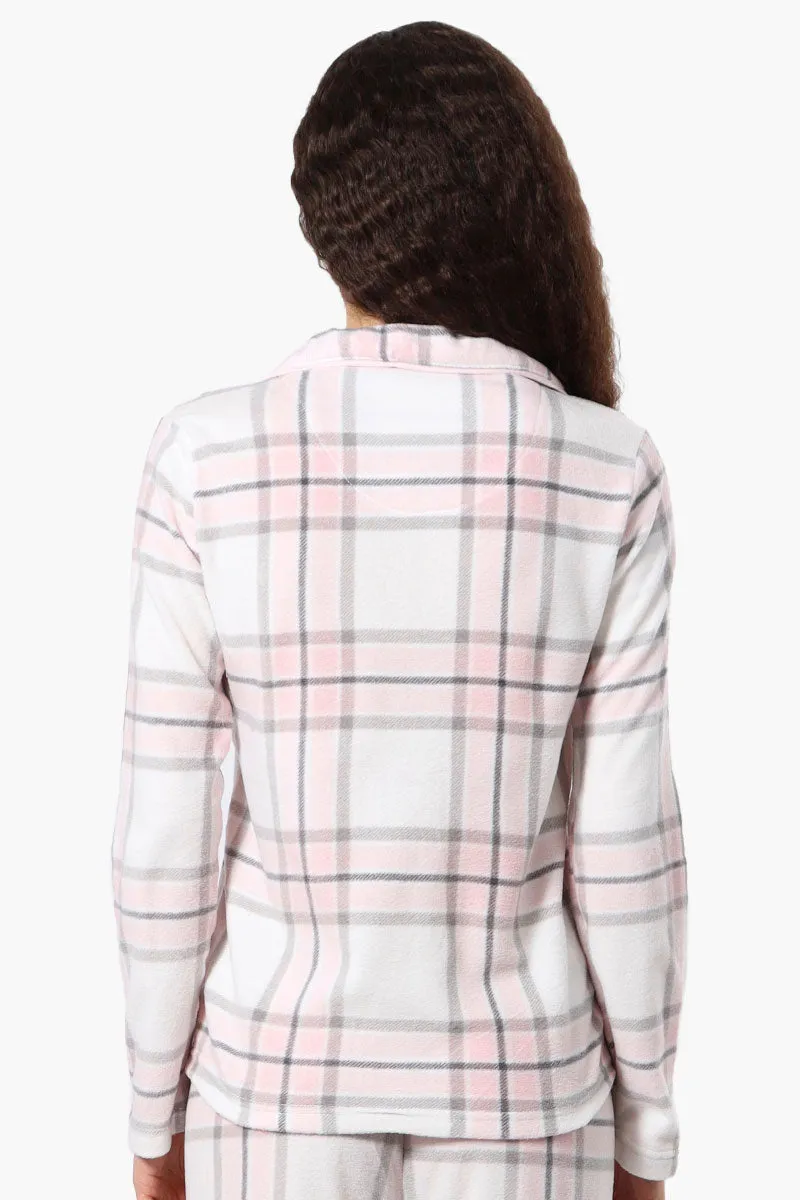 Canada Weather Gear Plaid Button Down Pajama Top - Blush