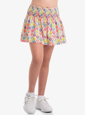 Candy Crush Smocked Skirt - Girls Sweat Wicking Liner StretchWaistband