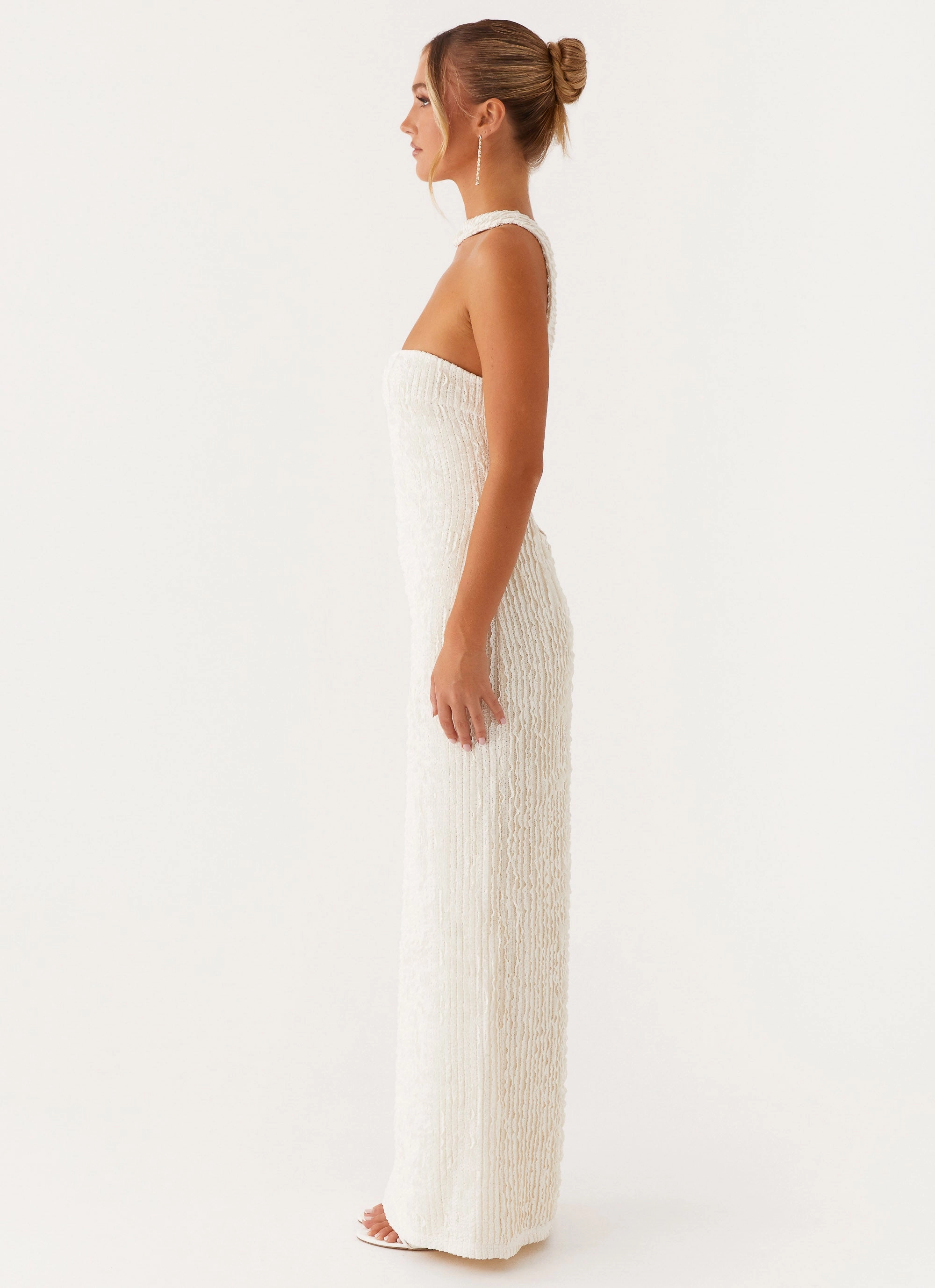 Simple Bow Fall Comfort Sadie Maxi Dress - Ivory