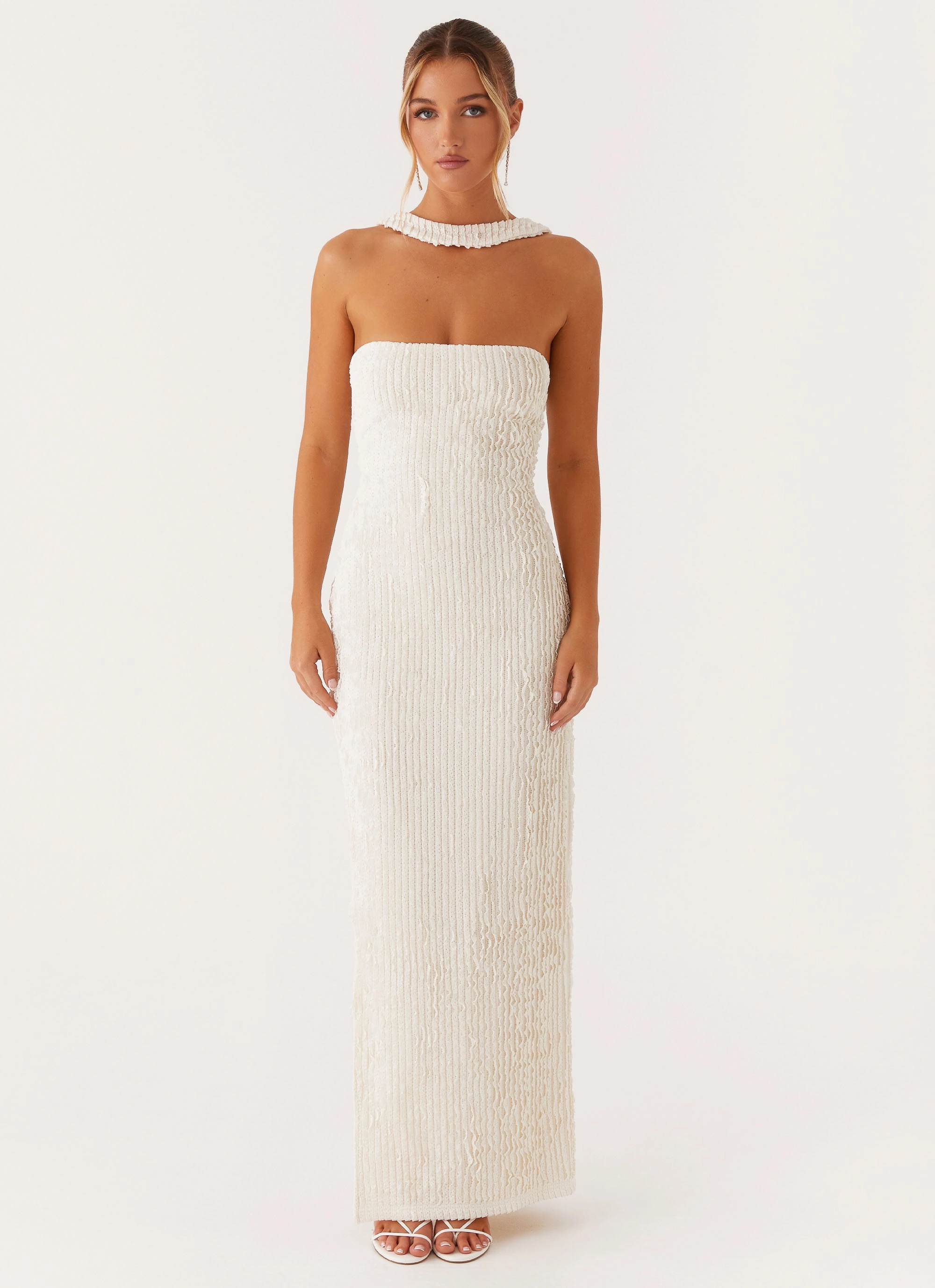 Sleek Vibe Contemporary Layer Sadie Maxi Dress - Ivory