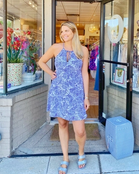 Cape May Dress Navy Lace Stretch-Recovery