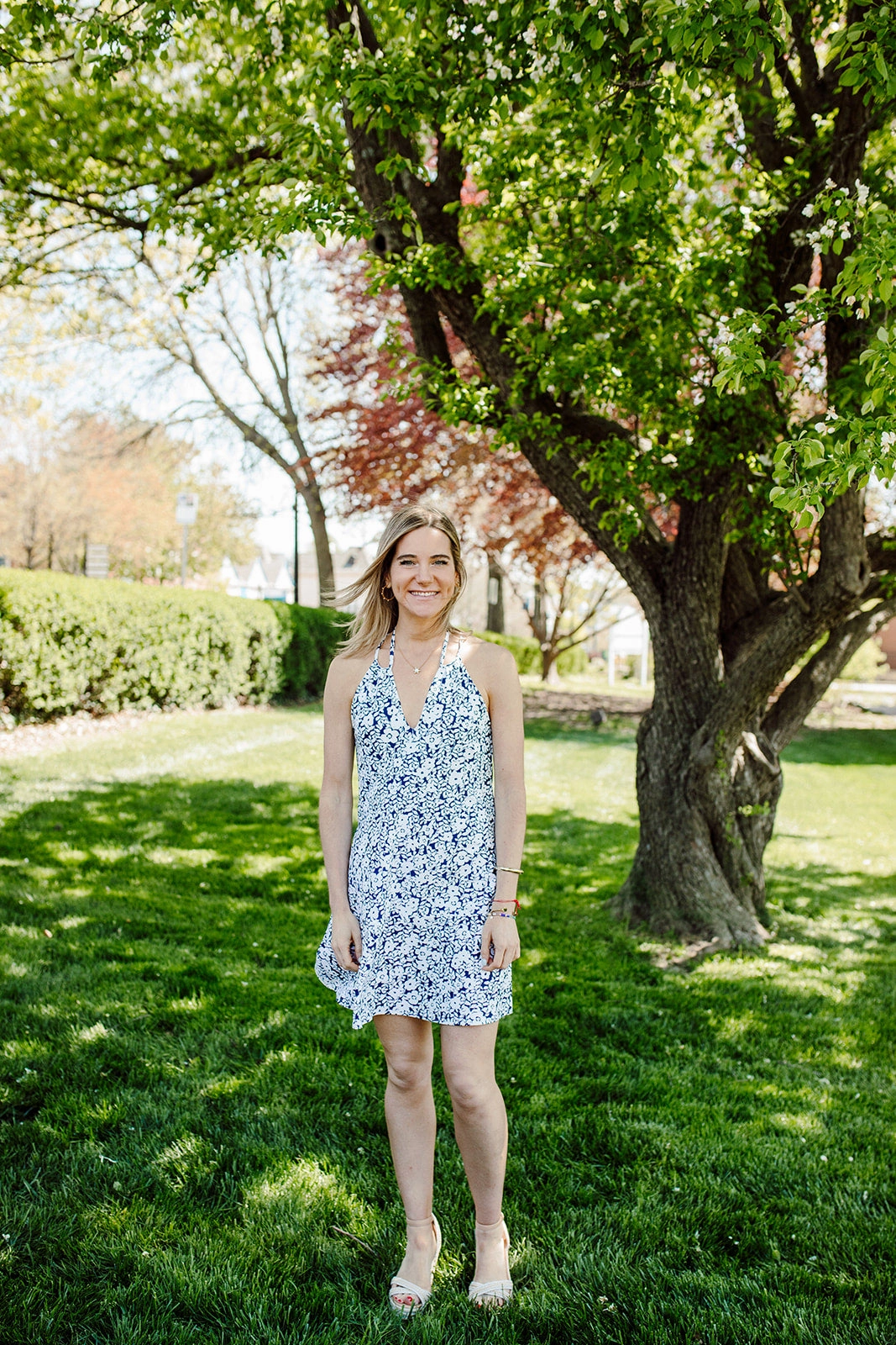 Cape May Dress Rosa Rugosa Navy Natural Feel