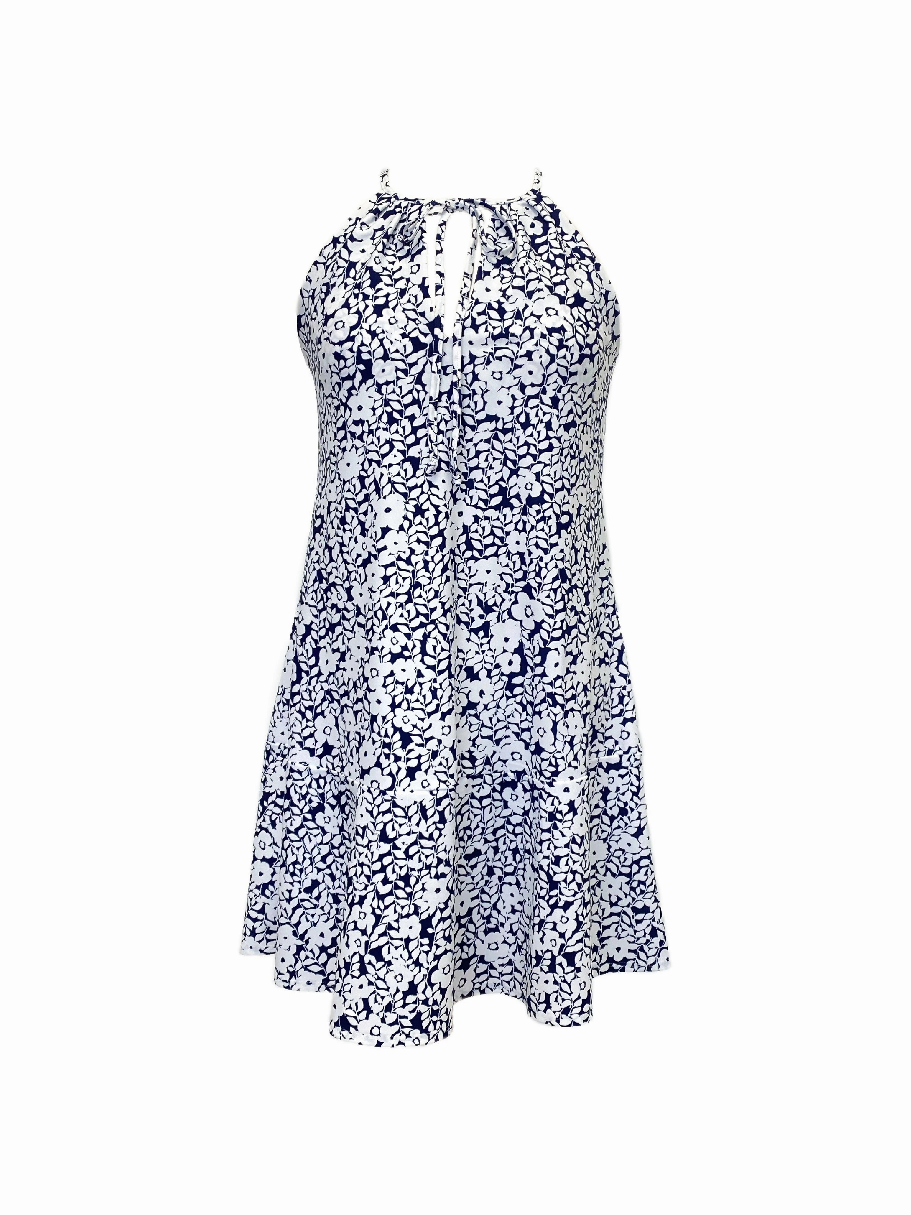 Moment Light Cape May Dress Rosa Rugosa Navy