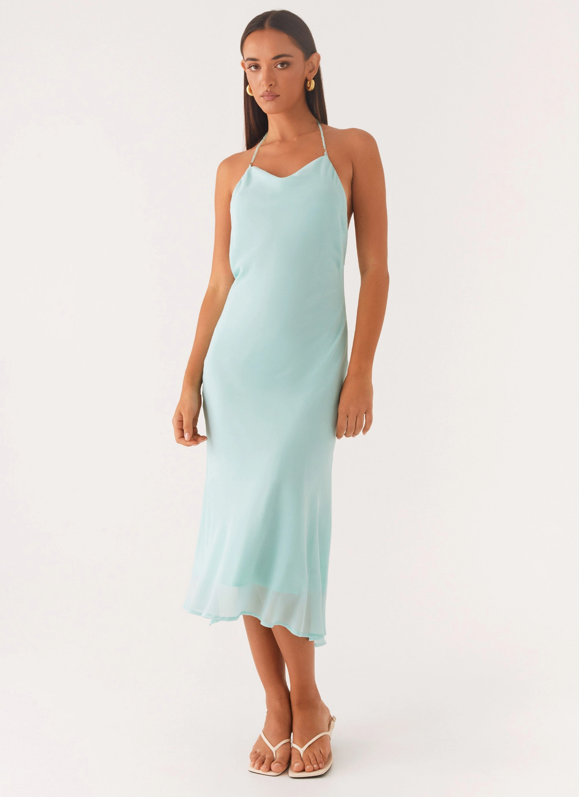 Deep Dive Midi Dress - Pale Blue Work Option