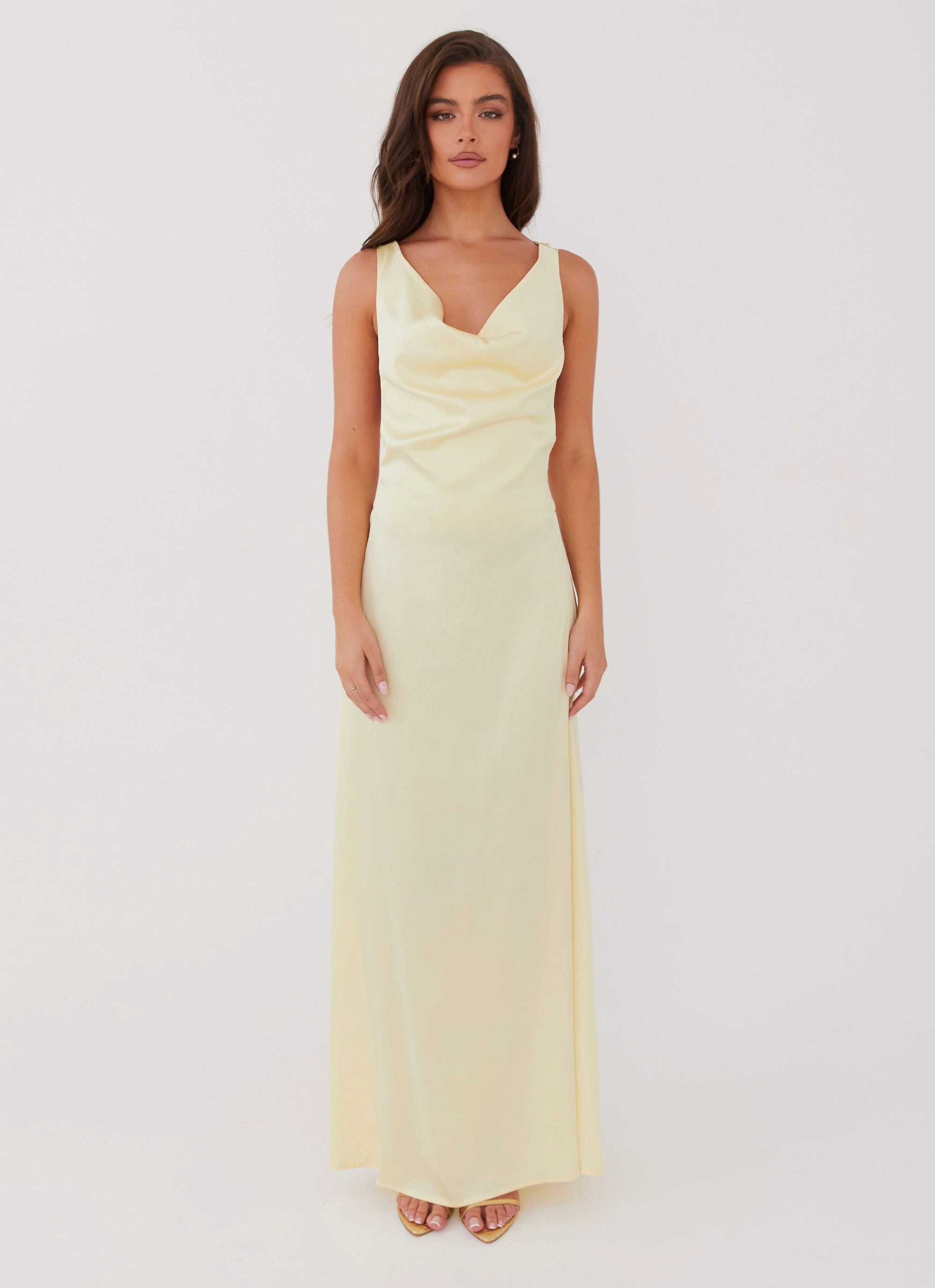 Modern Silhouette Delicate Tone Musa Maxi Dress - Lemon