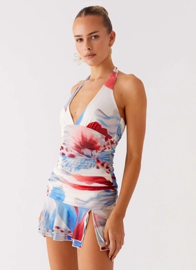 Perfect Wearable Starlit Night Mini Dress - Deep Sea Bloom
