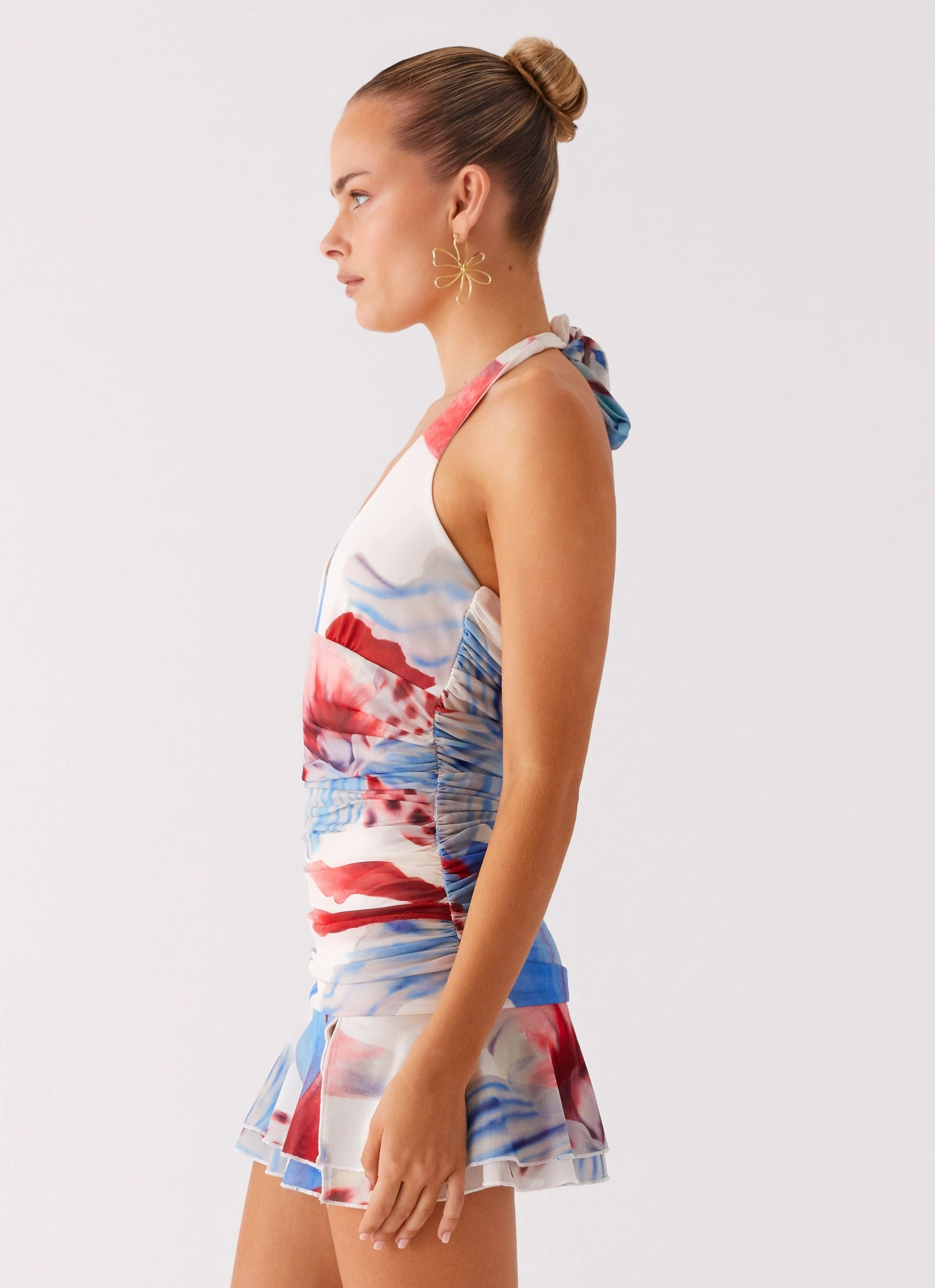 Summer Staple Soft Detail Starlit Night Mini Dress - Deep Sea Bloom