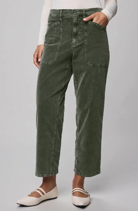 ElasticWaist Carissa Corduroy Pant in Green Spruce