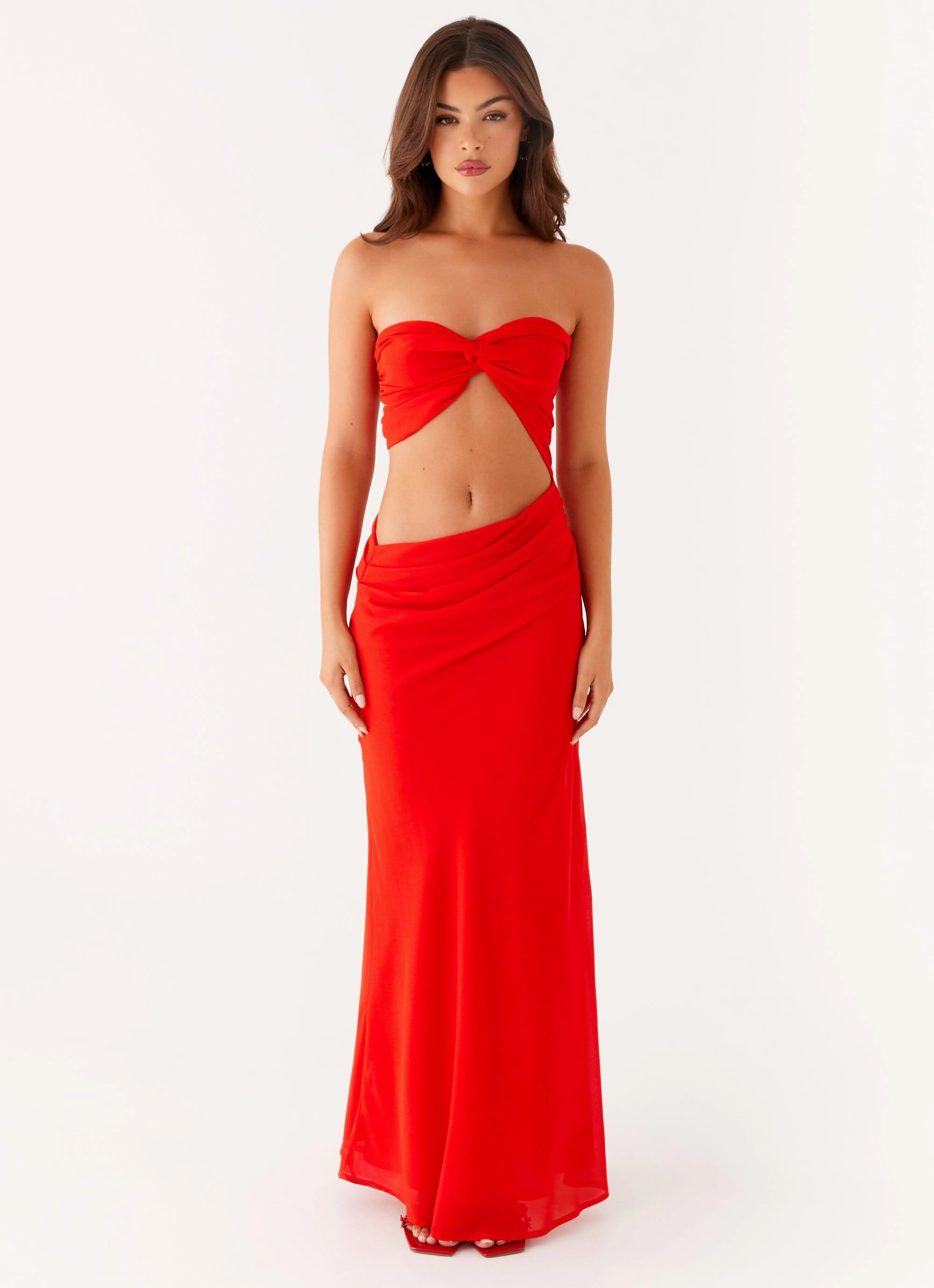Carla Maxi Dress - Red Skin Glow Smooth Line