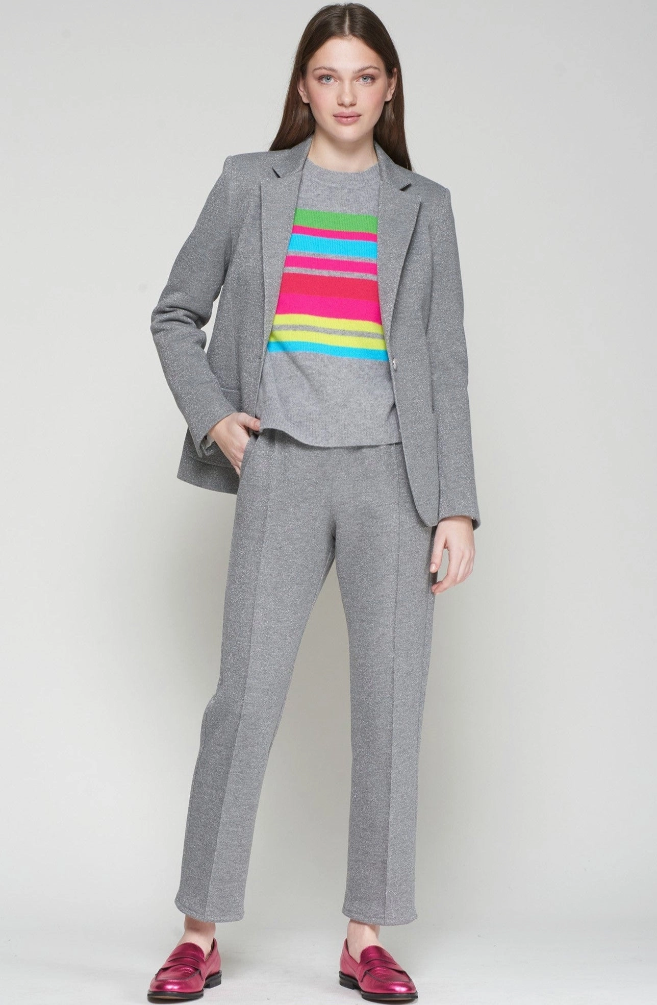 Stain Repellent Coating Carla Stretch Trouser in Silver