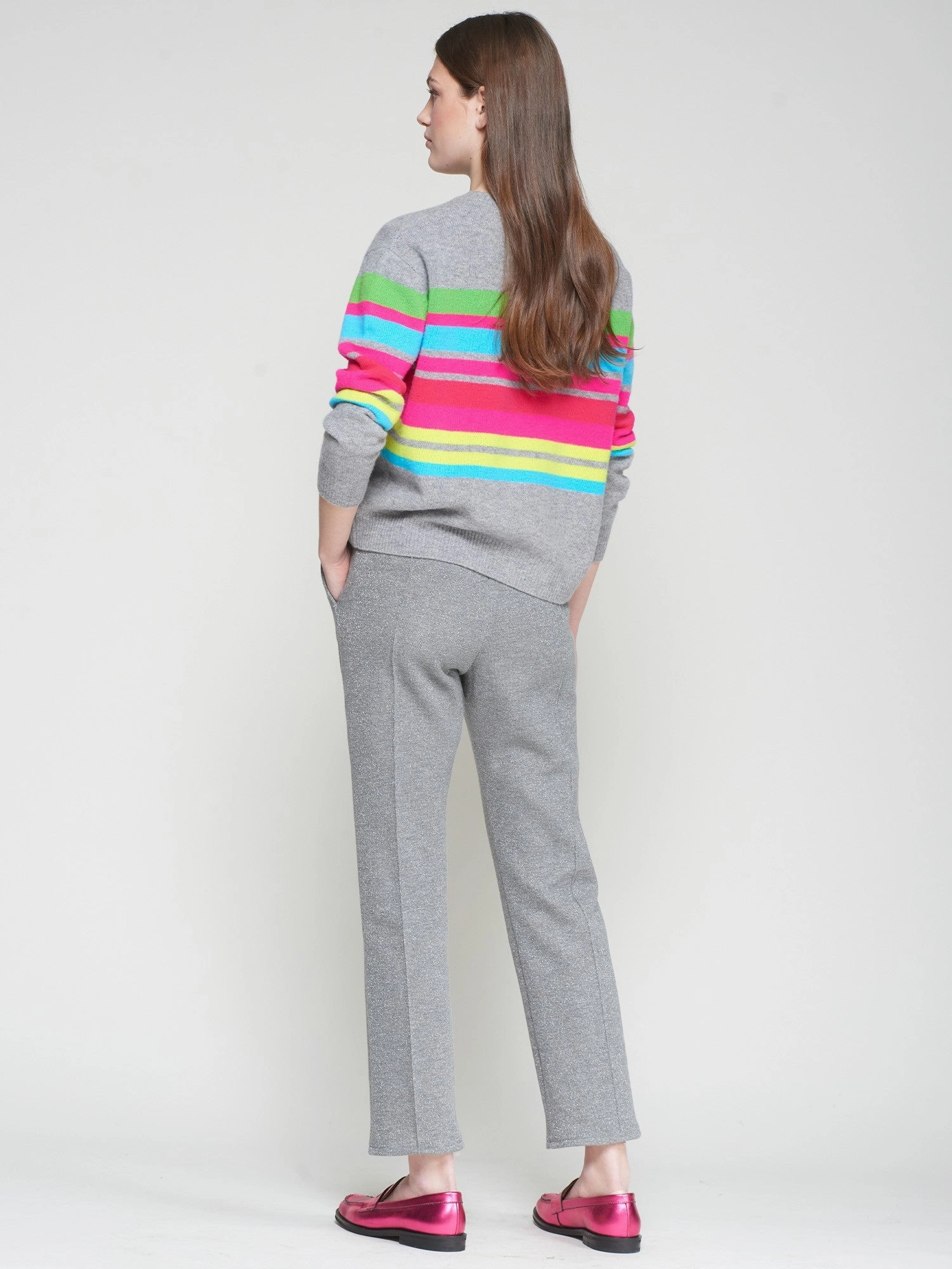 Odor Control Tech Reinforced Pockets Carla Stretch Trouser in Silver