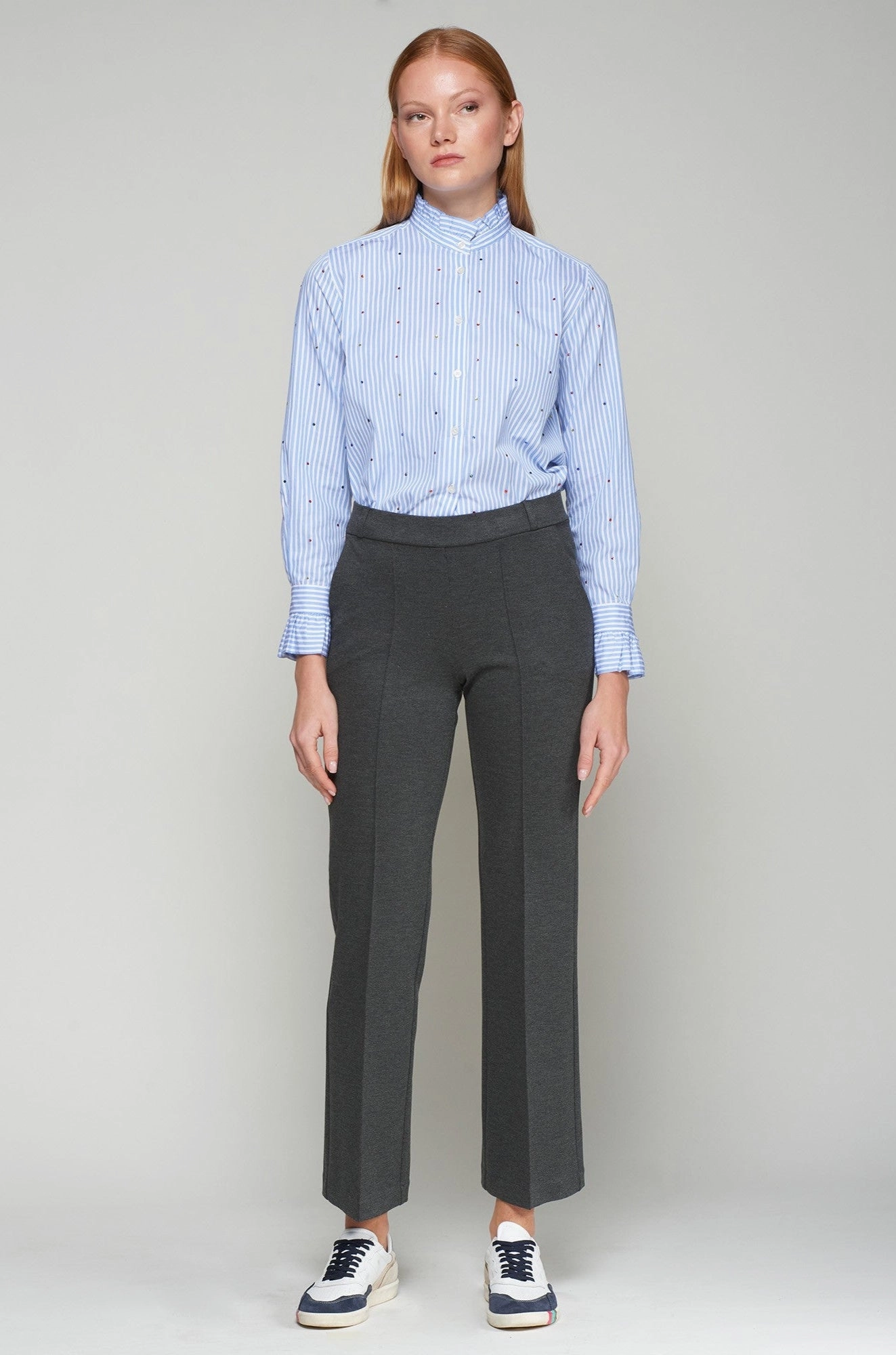 Comfortable Layering Carla Structure Trouser in Grey