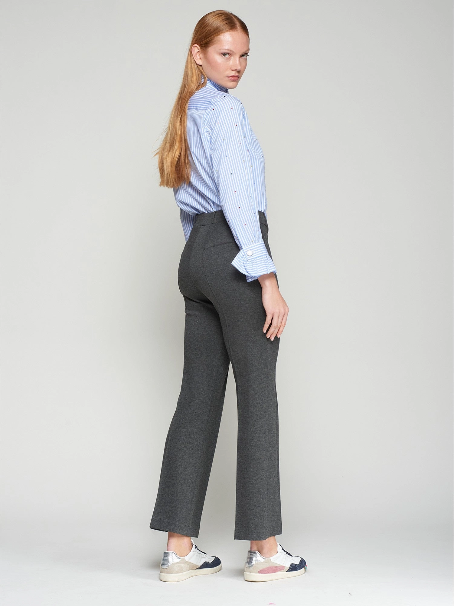Stretch Movement Carla Structure Trouser in Grey