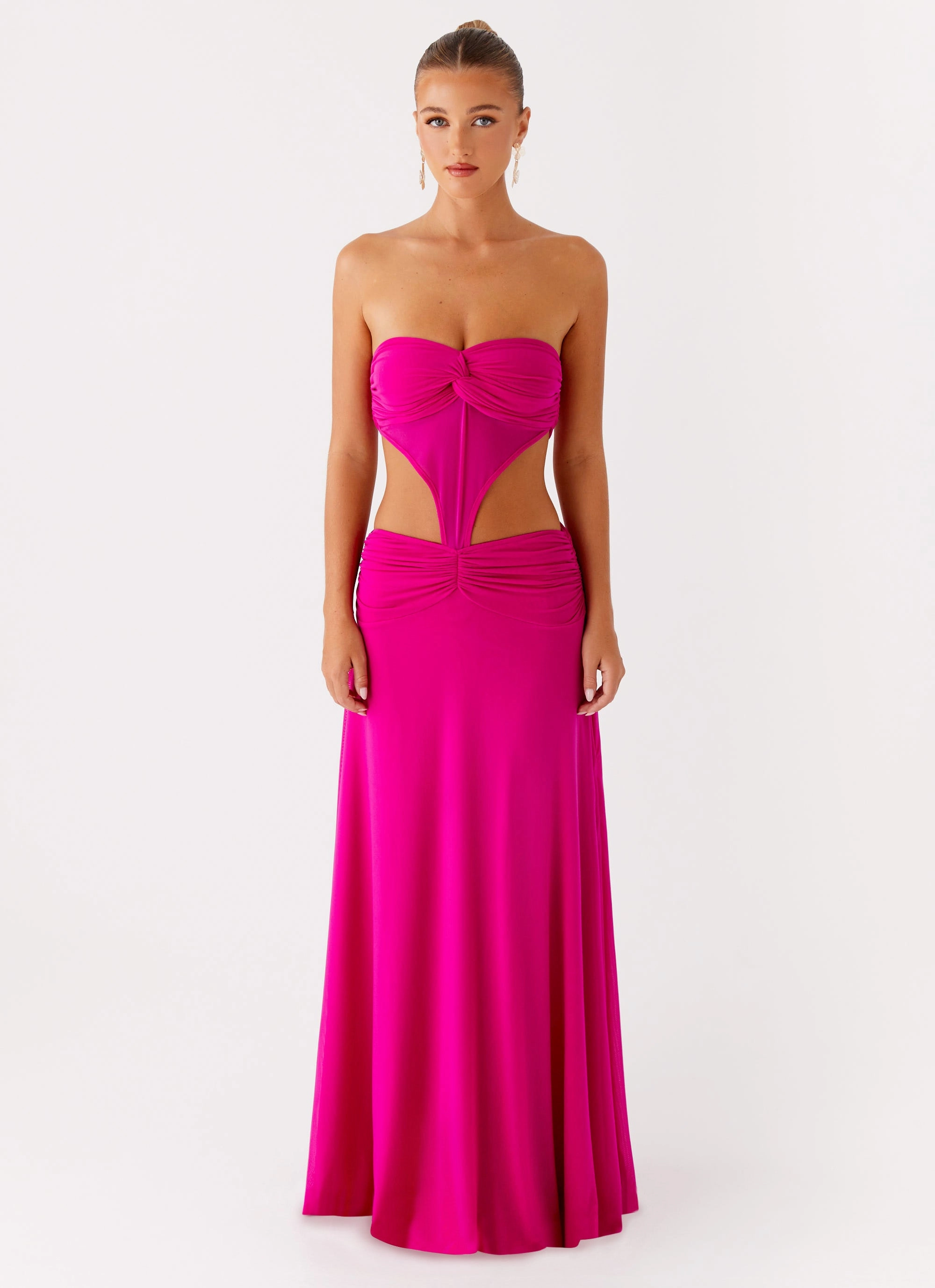 Elegant Flow Carlene Maxi Dress - Fuchsia