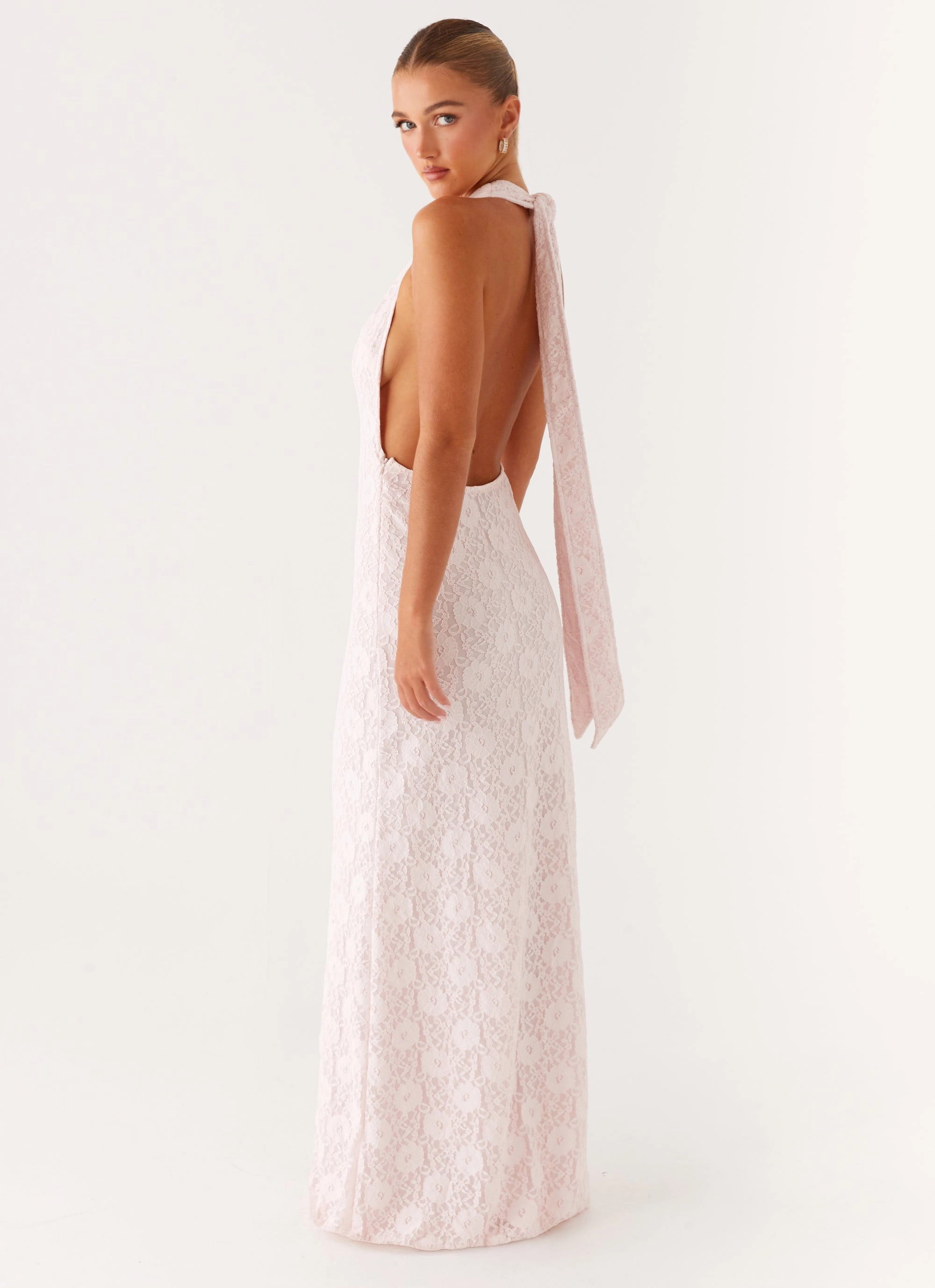 Carly Maxi Dress - Pink Luxurious Texture Flattering Design Wear