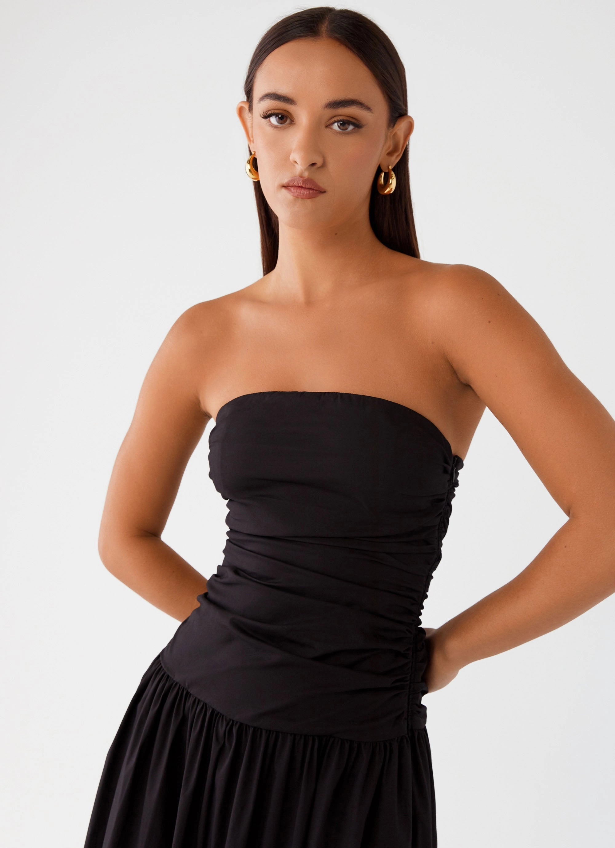 Carmel Maxi Dress - Black Light Finish