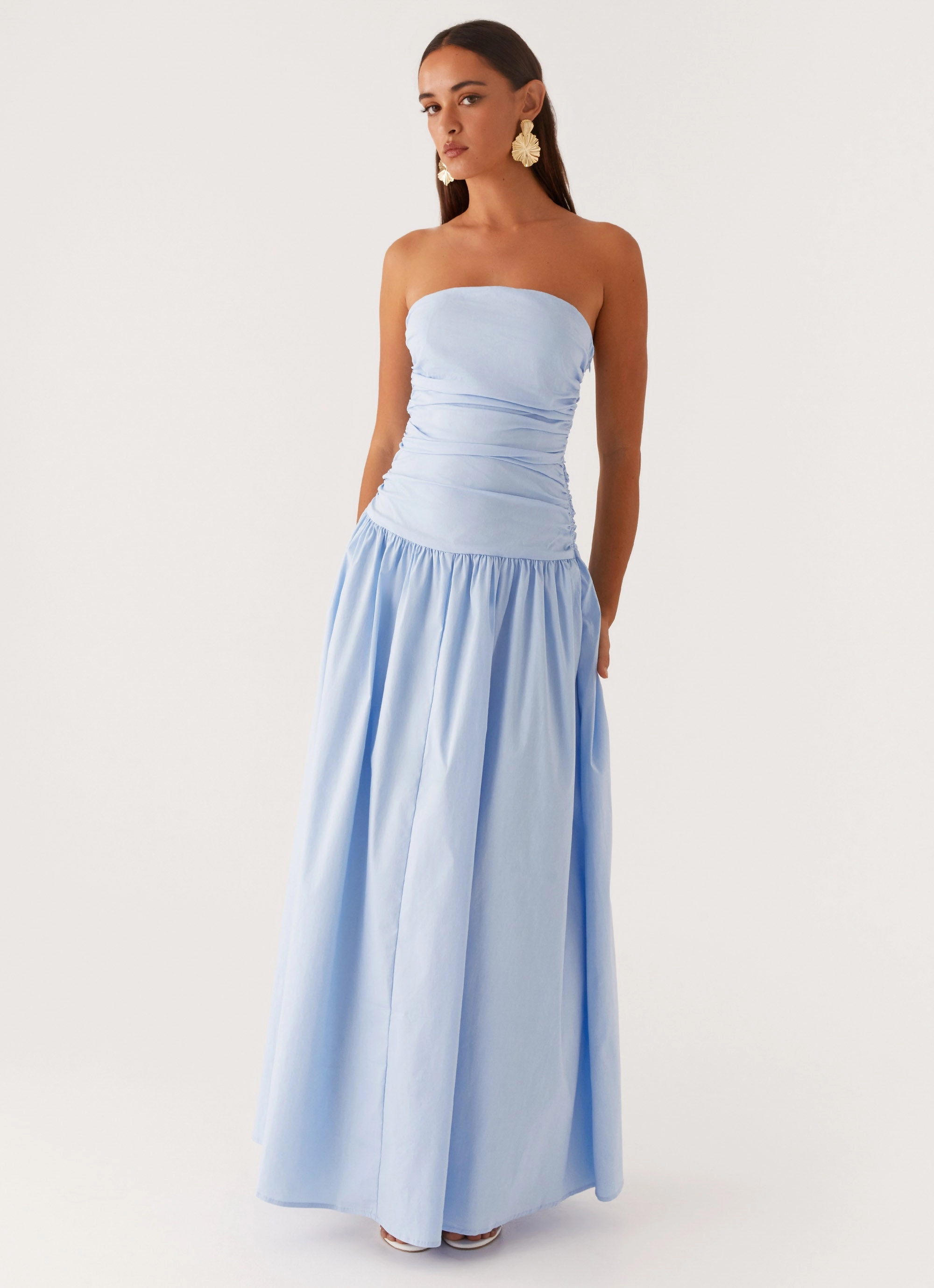 Maximalist-Trend Sleek Comfort Carmel Maxi Dress - Blue