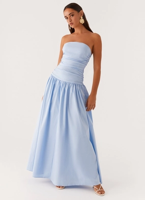 Formal Occasion Compressible Carmel Maxi Dress - Blue