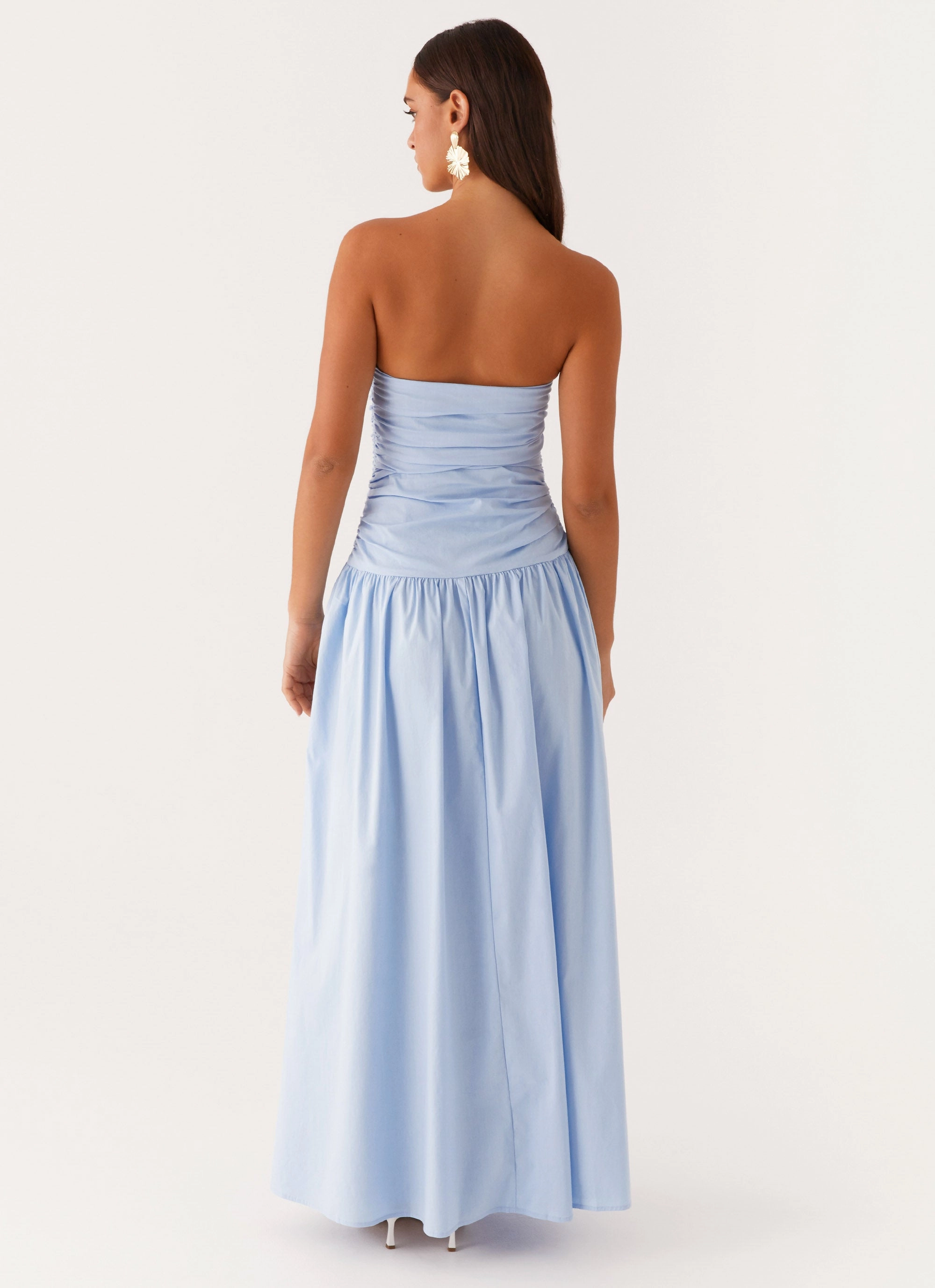 Carmel Maxi Dress - Blue Side Slit ReinforcedHem