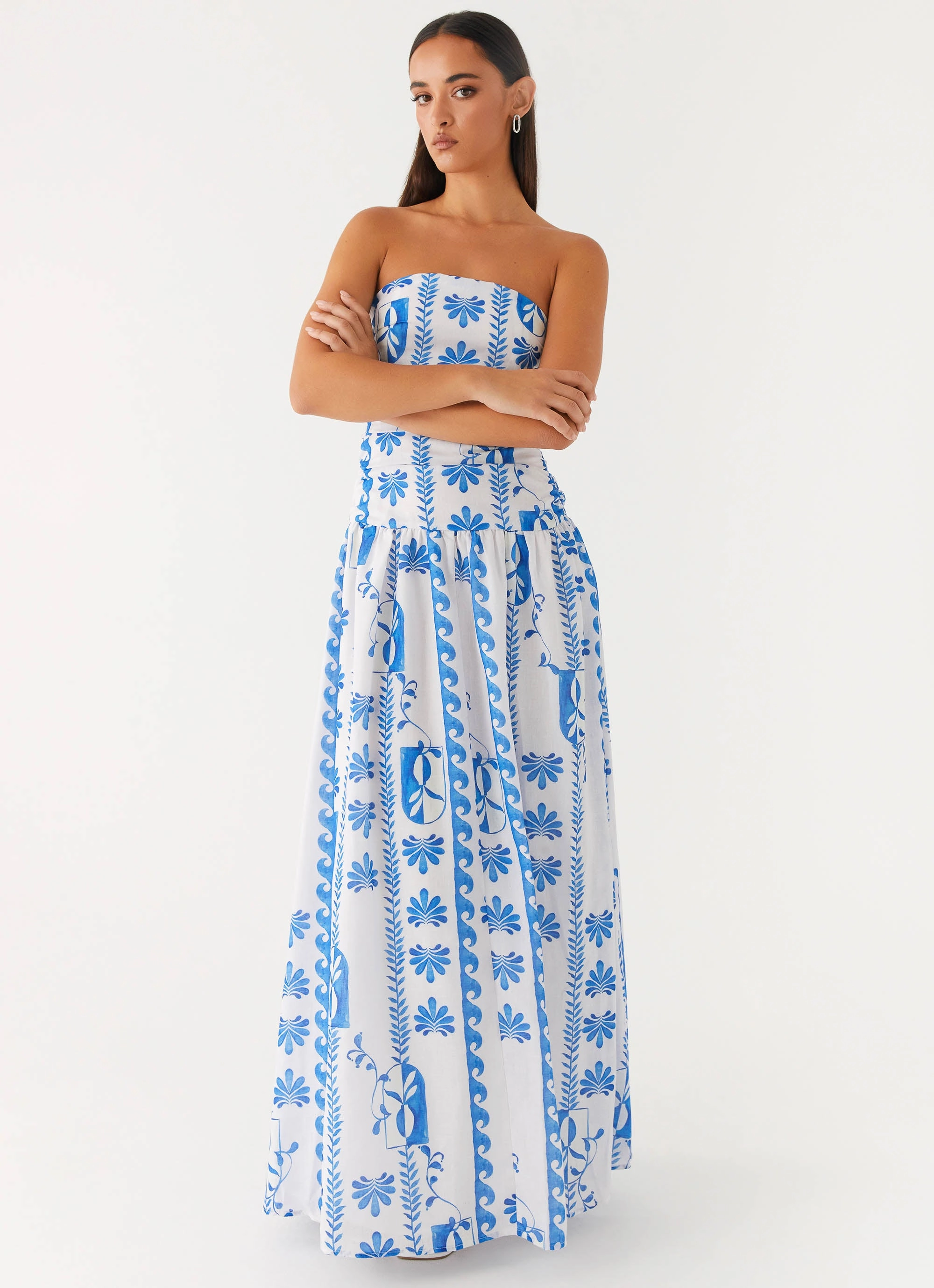 Carmel Maxi Dress - Floral Wave Soft Curve City Friendly