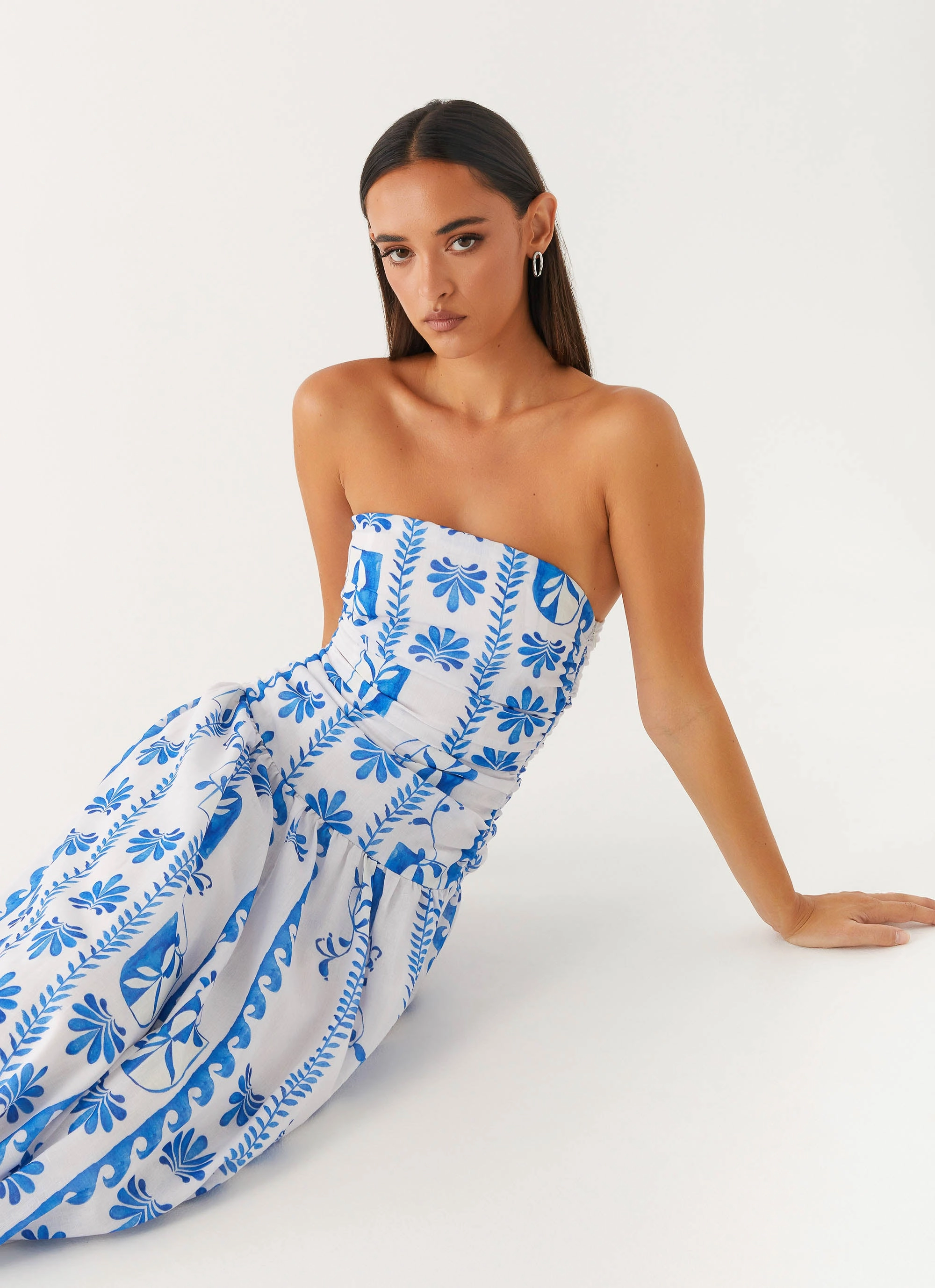 Carmel Maxi Dress - Floral Wave Festive Wear