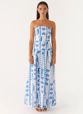 slim fit Carmel Maxi Dress - Floral Wave