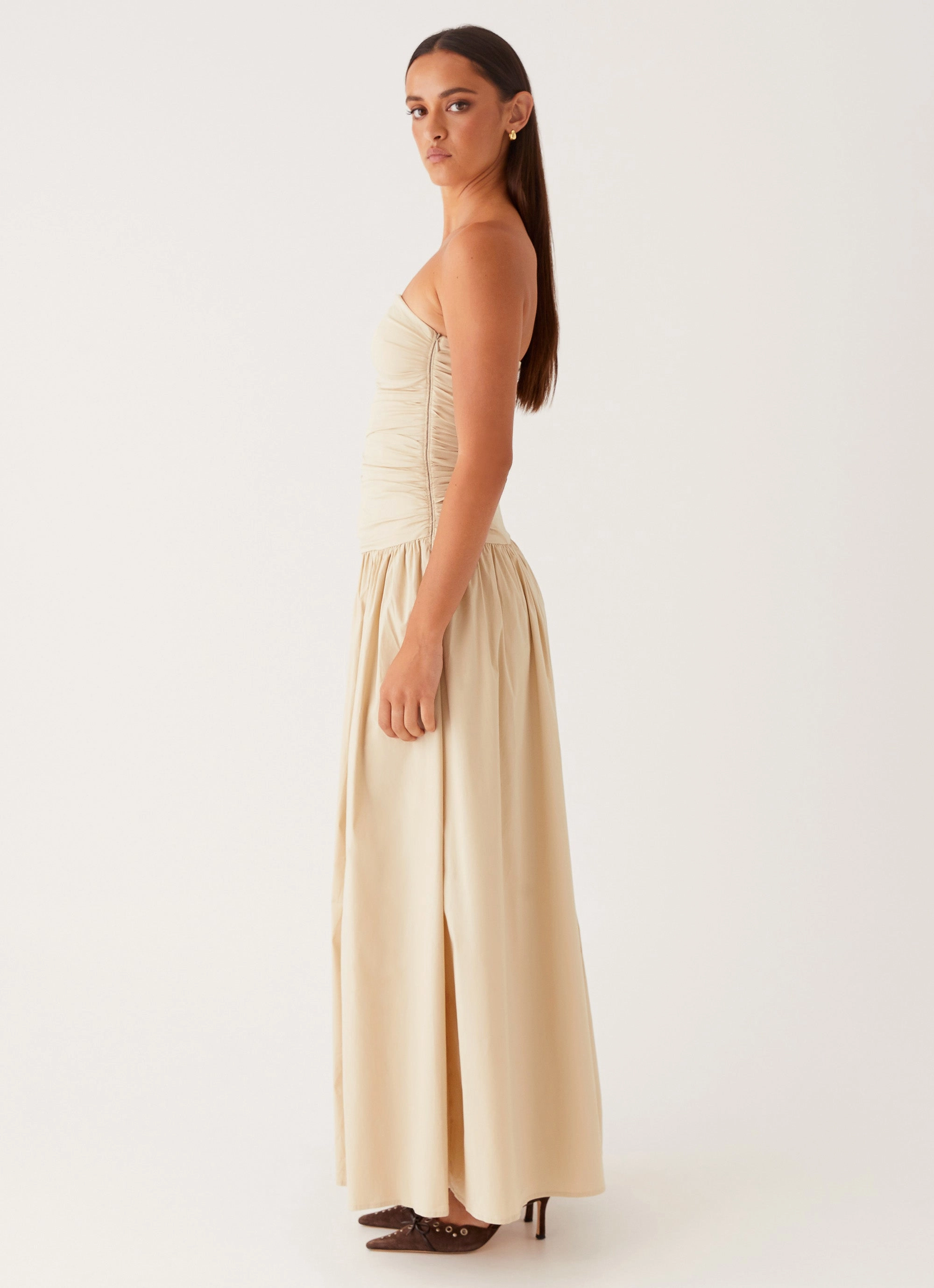 Carmel Maxi Dress - Ivory Timeless Wearable Elegant Waist