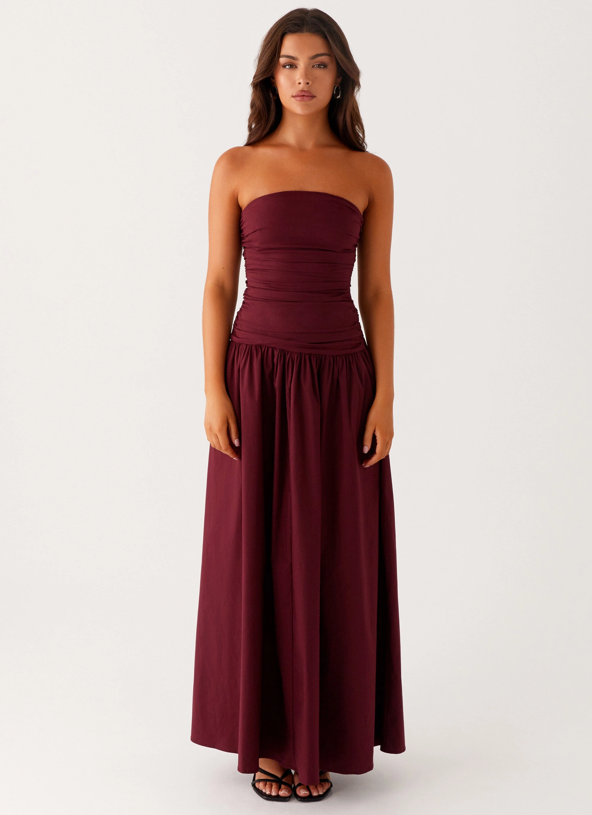 Light Fabrication Evening Look Carmel Maxi Dress - Mulberry