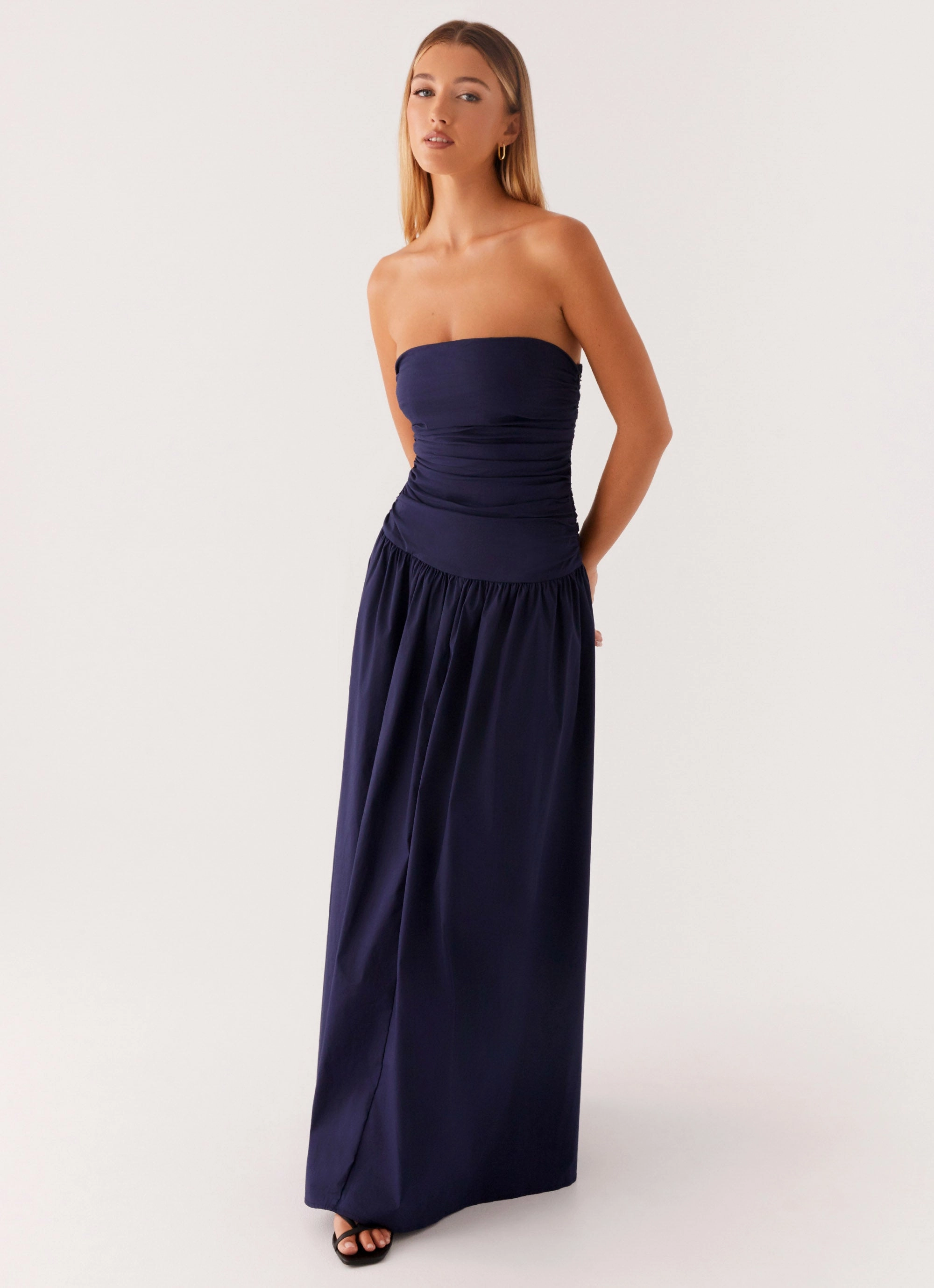 Bright bold dress Soul Warm Carmel Maxi Dress - Navy