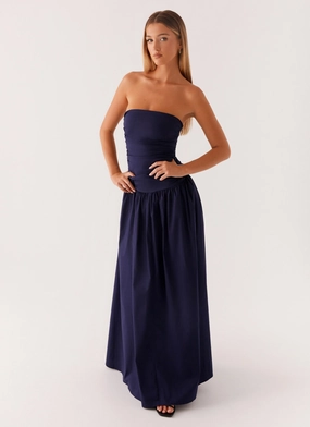 Carmel Maxi Dress - Navy Stylish Vibe Minimal Mood