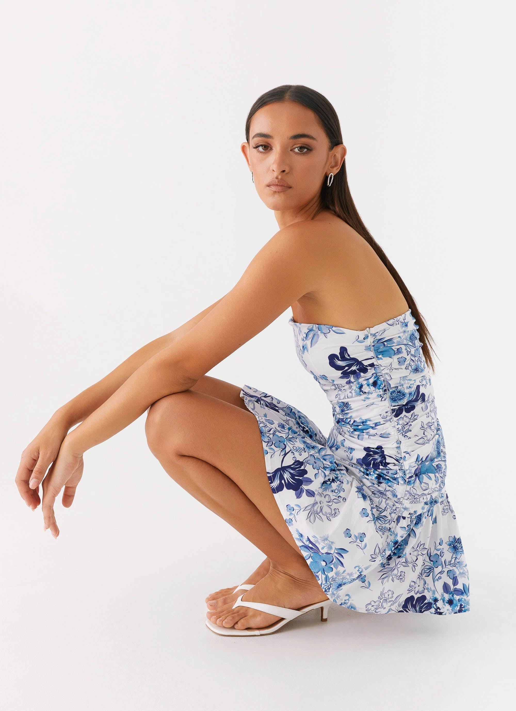 Breathable Style Carmel Mini Dress - Serene Sky Floral