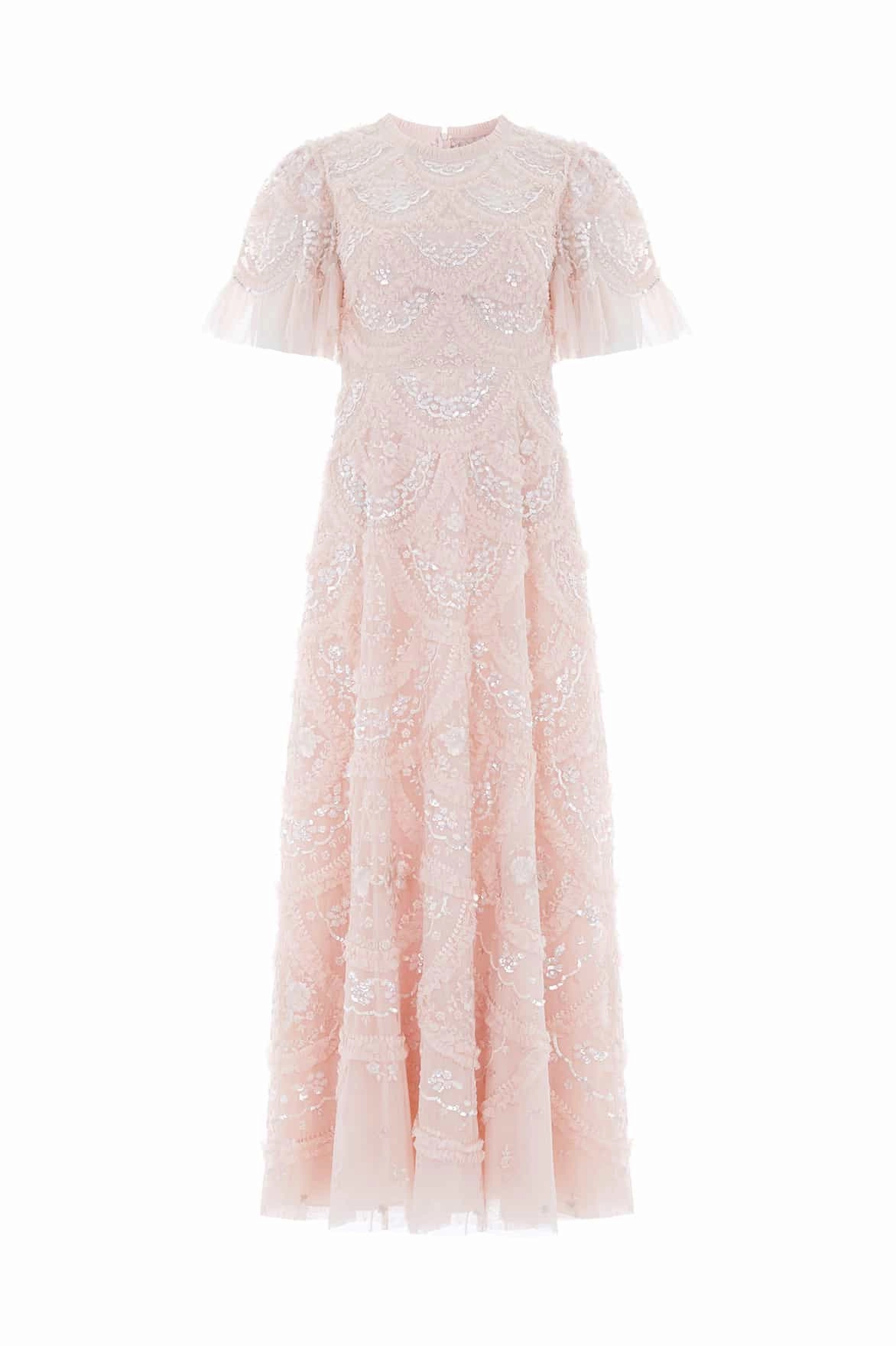 Carmen Ruffle Ankle Gown Subtle Charm
