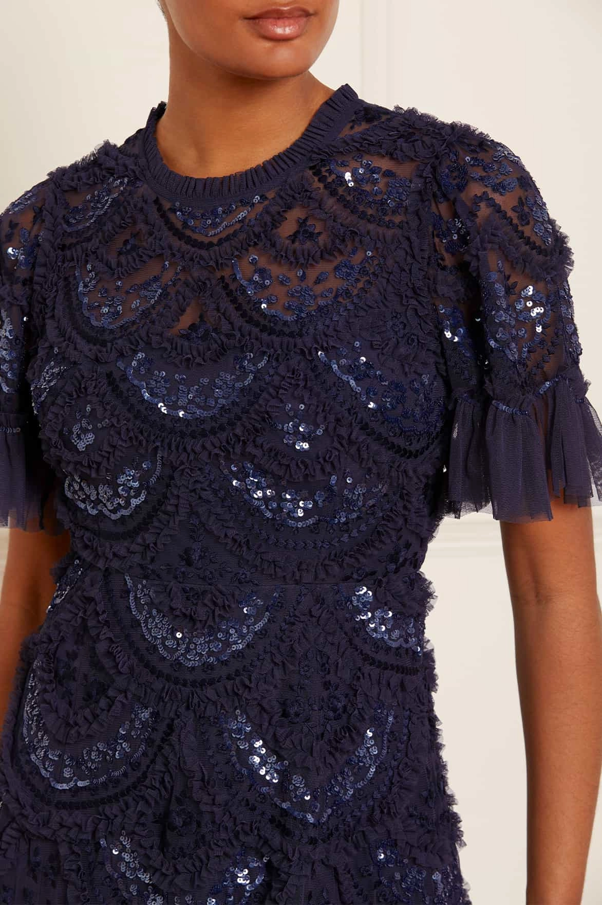 Carmen Ruffle Ankle Gown Stretchable