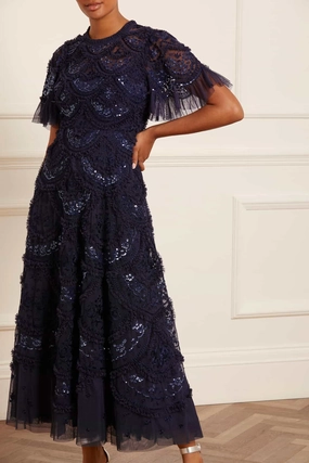 Perfect Waistband Tailored Cut Carmen Ruffle Ankle Gown