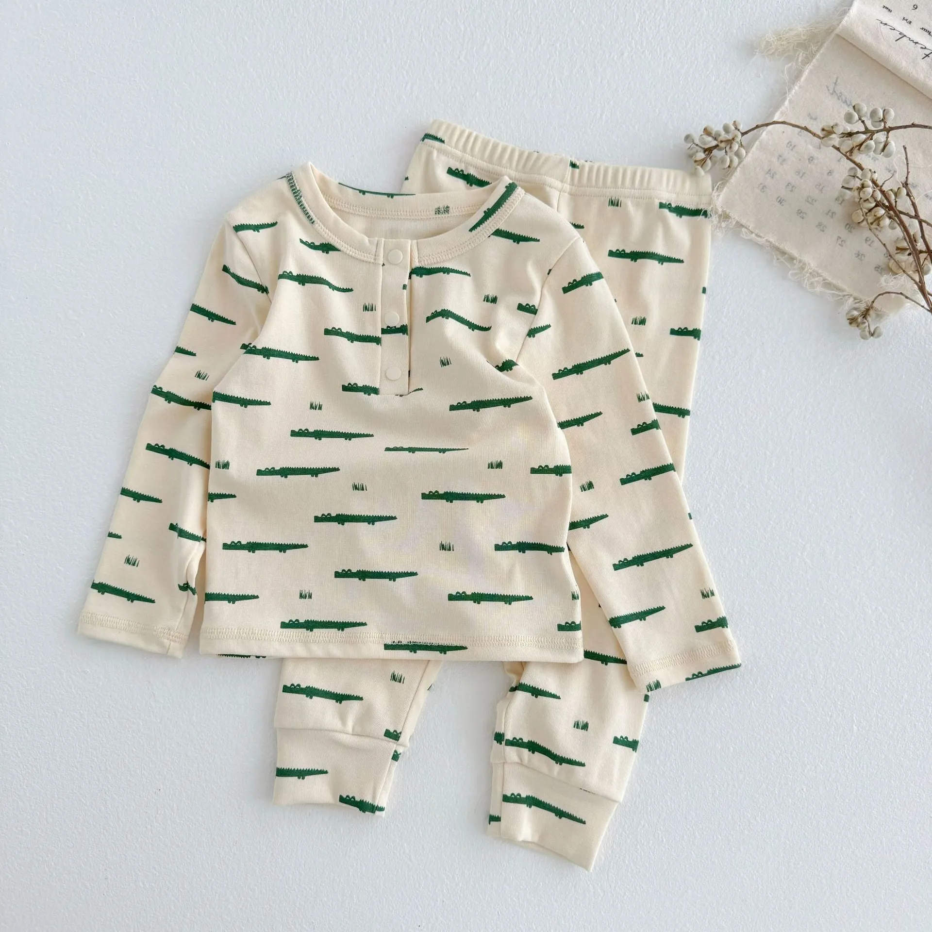Cartoon Animal Printed Cotton Pajamas for Boys Girls