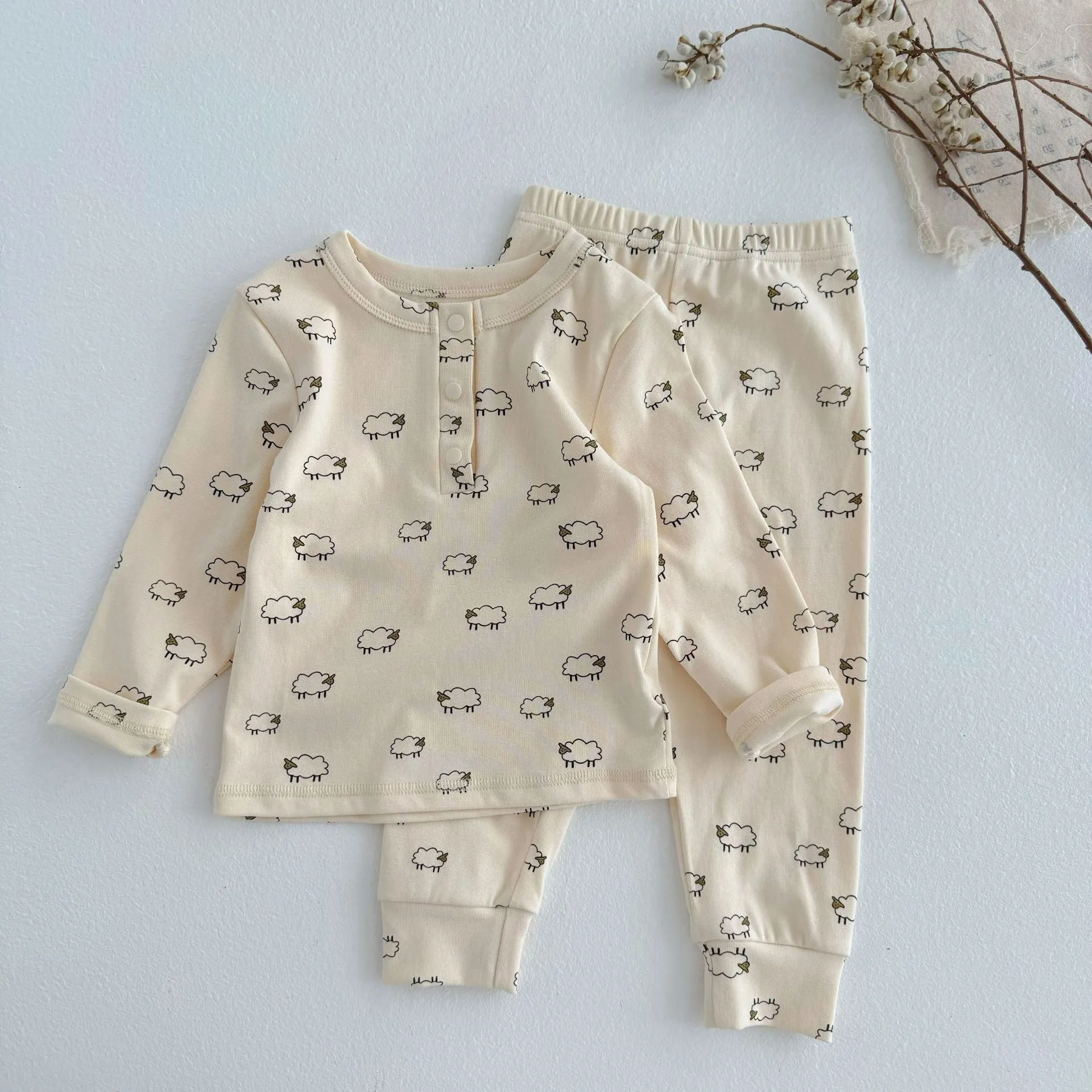 Cartoon Animal Printed Cotton Pajamas for Boys Girls